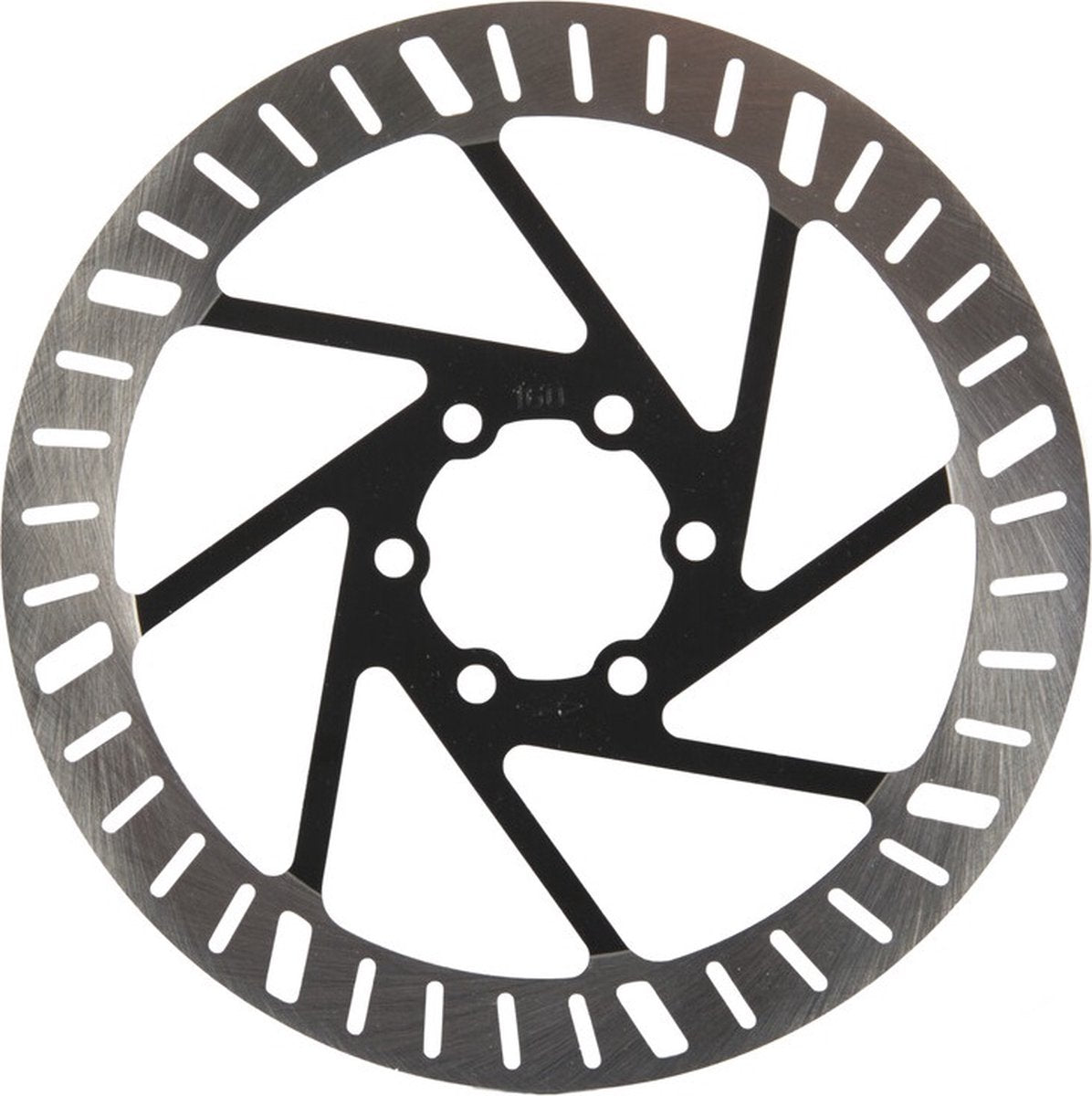 Disque de frein Elvedes primax e �160mm incl. 6 boulons noir argent
