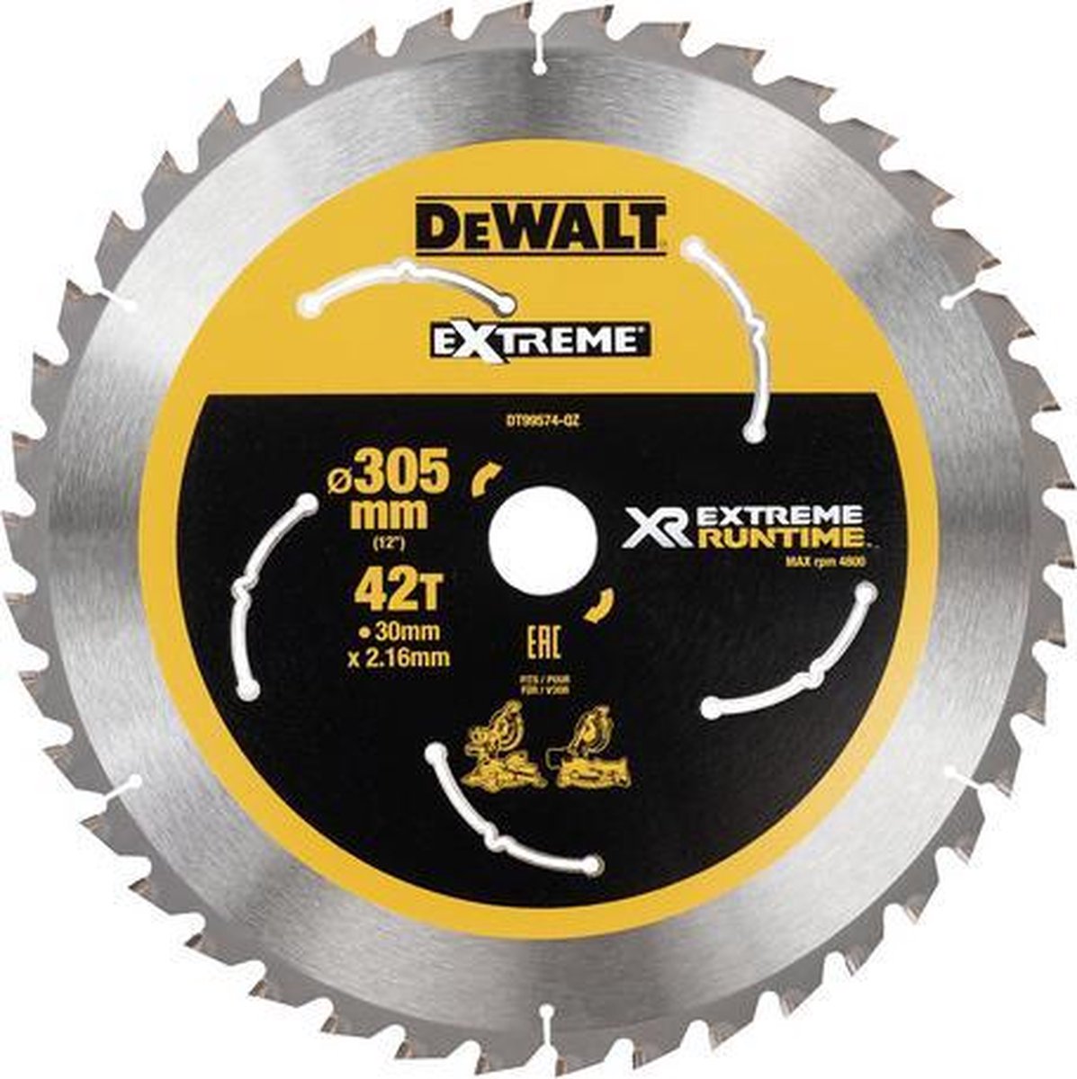 Accessoires Dewalt dt99574-qz xr 305 mm x 30 mm 42t csb durée d'exécution extrême - dt99574-qz