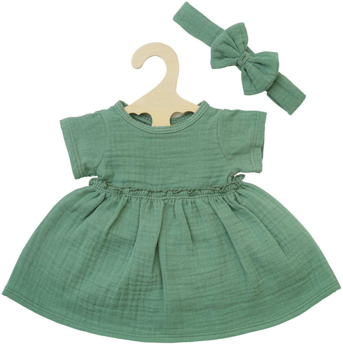 Robe de poupée Heless verte à volants, 28-35 cm