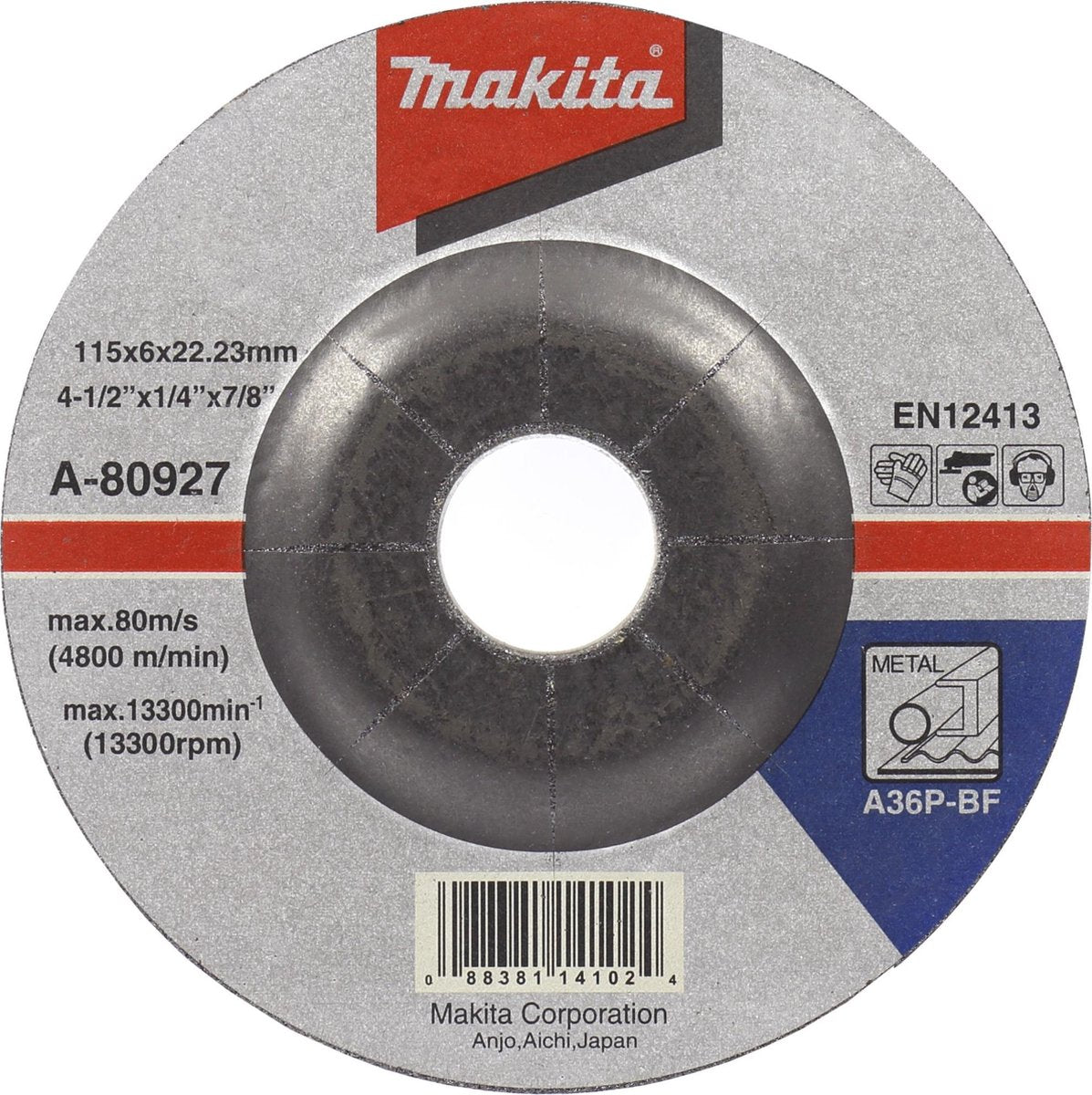 Accessoires Makita Disque abrasif Makita 230x6,0mm métal - a-80955