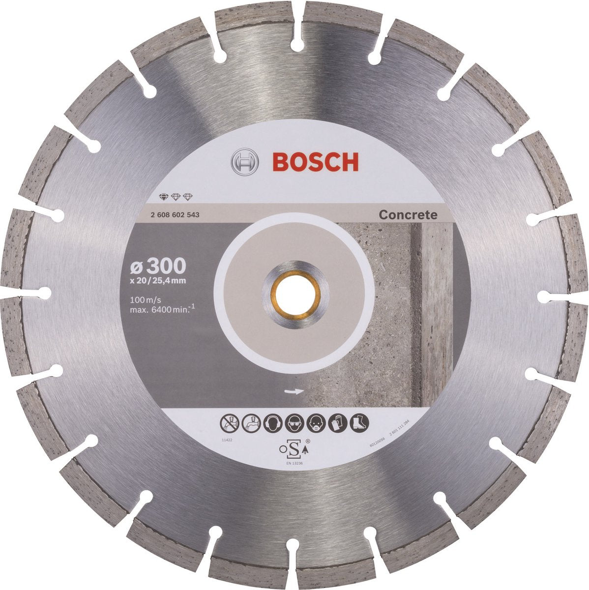 Bosch - disque à tronçonner diamanté standard pour béton 300 x 20,00+25,40 x 2,8 x 10 mm