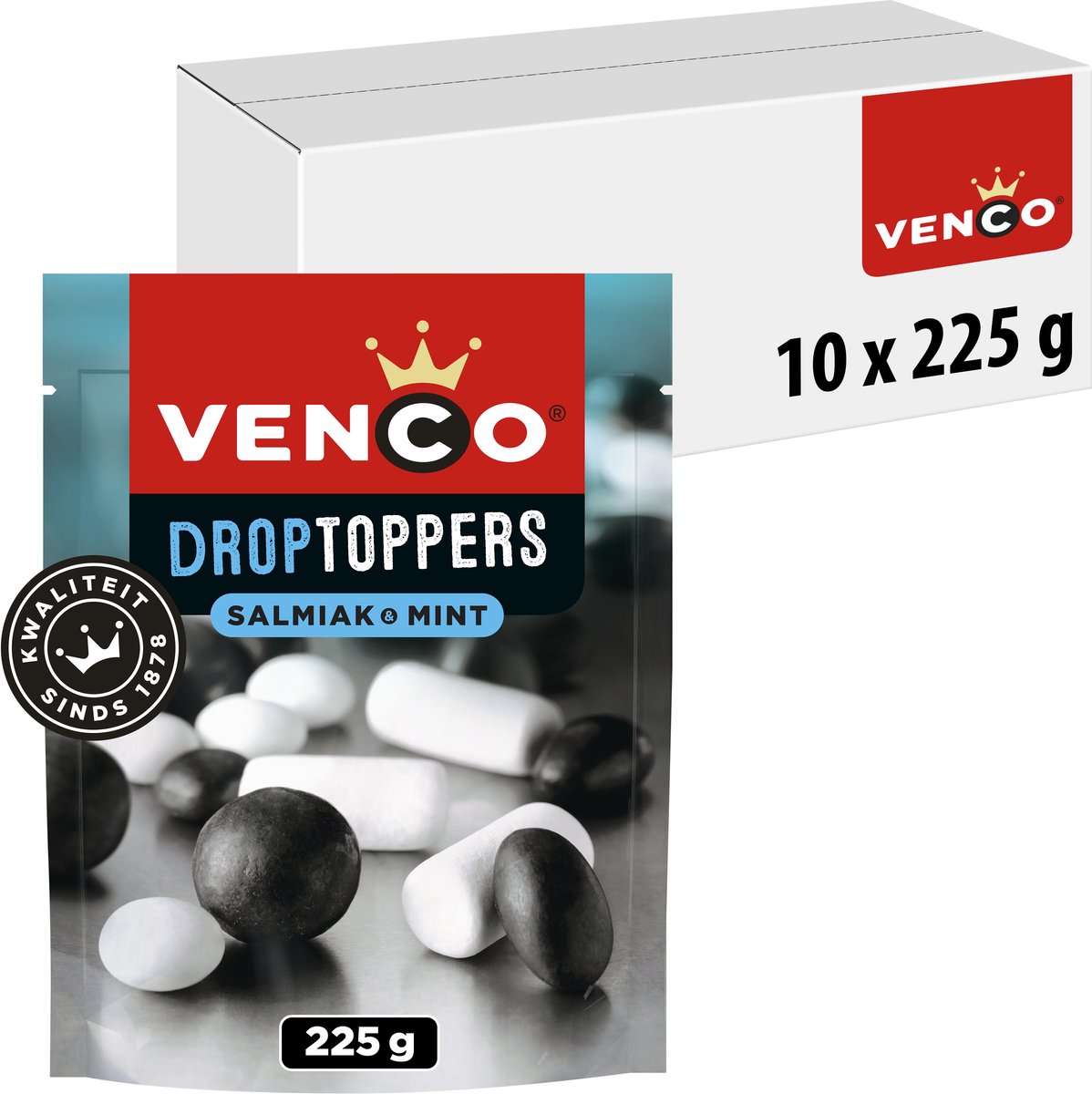 Venco drop toppers menthe salmiak (10x 225gr)