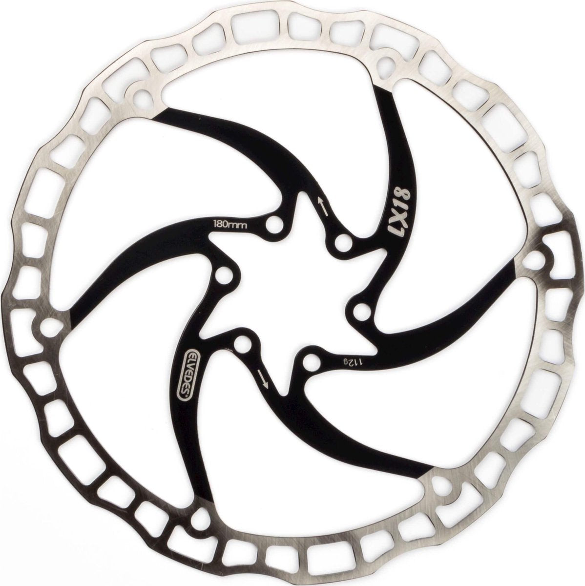 Elvedes One Piece Rotor 180 mm 112g 6 trous + Bout Black 2015197