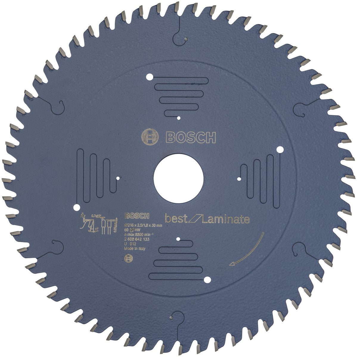 Lame de scie circulaire Bosch idéale pour le stratifié 216 x 30 x 2,5 mm - grain 60
