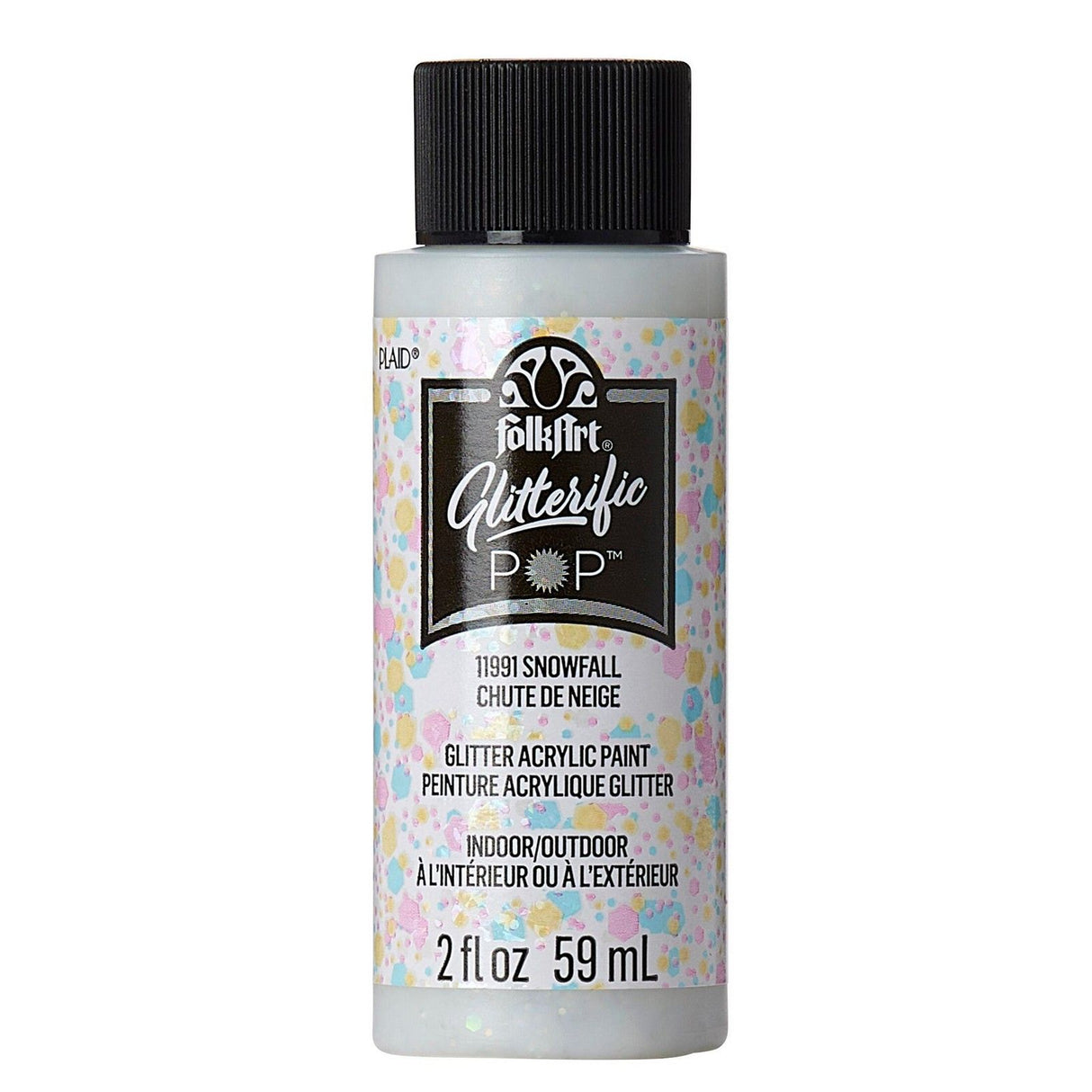 Folkart • peinture acrylique pop pailletée chutes de neige 59ml