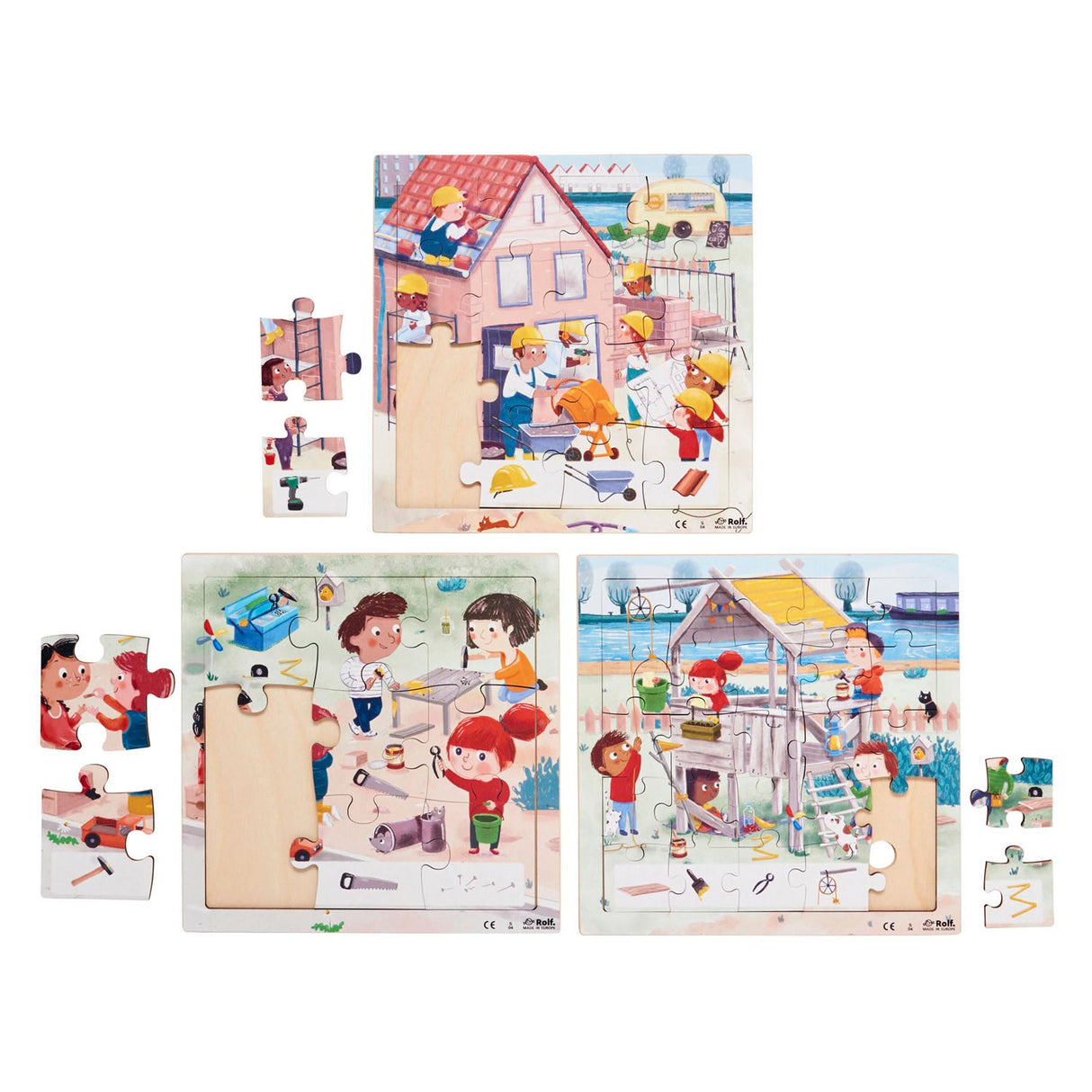 Rolf - série de puzzles en bois Living, lot de 3