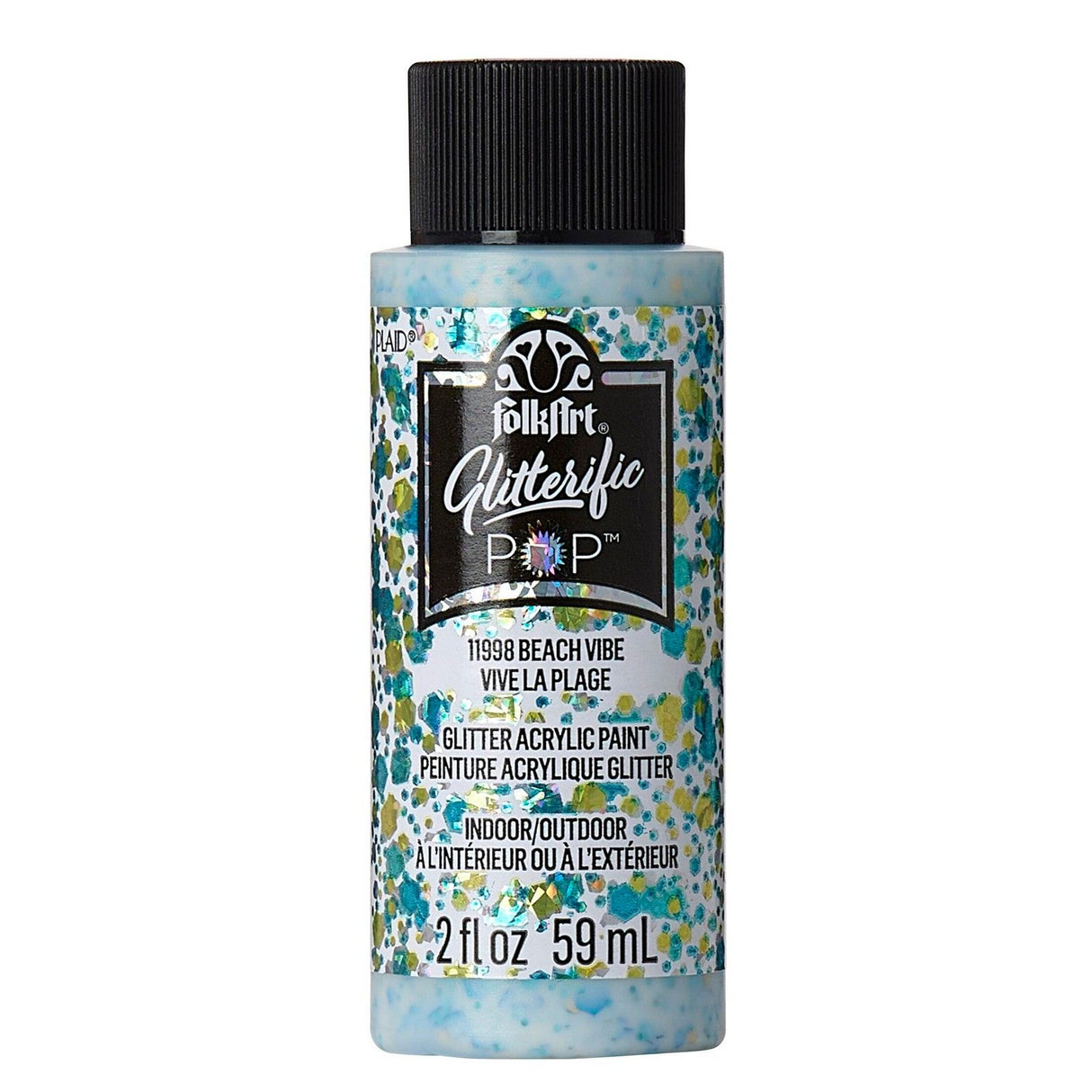 Folkart • peinture acrylique pop scintillante ambiance plage 59 ml