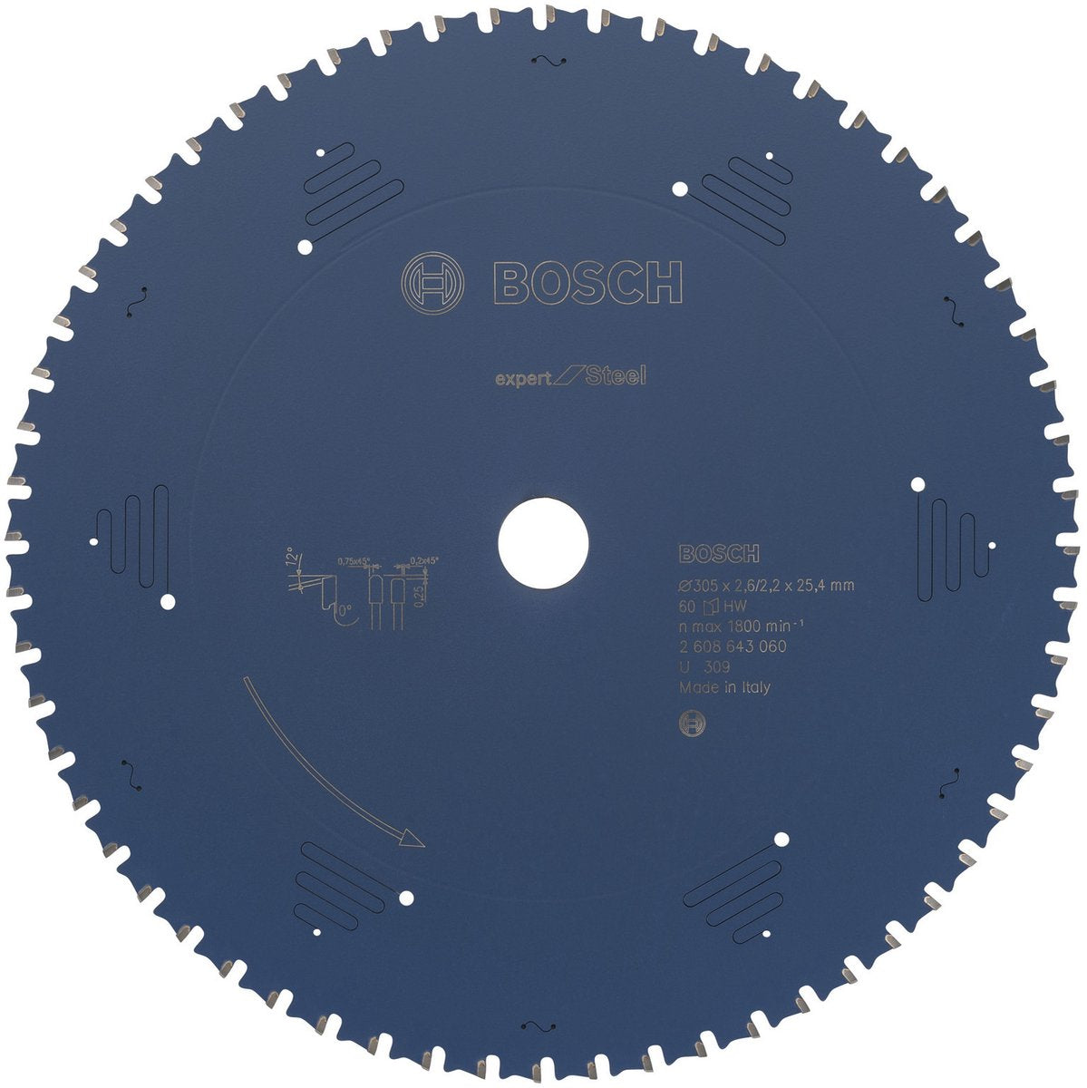 Bosch lame de scie circulaire expert pour acier 305 x 25,4 x 2,2 mm, 60