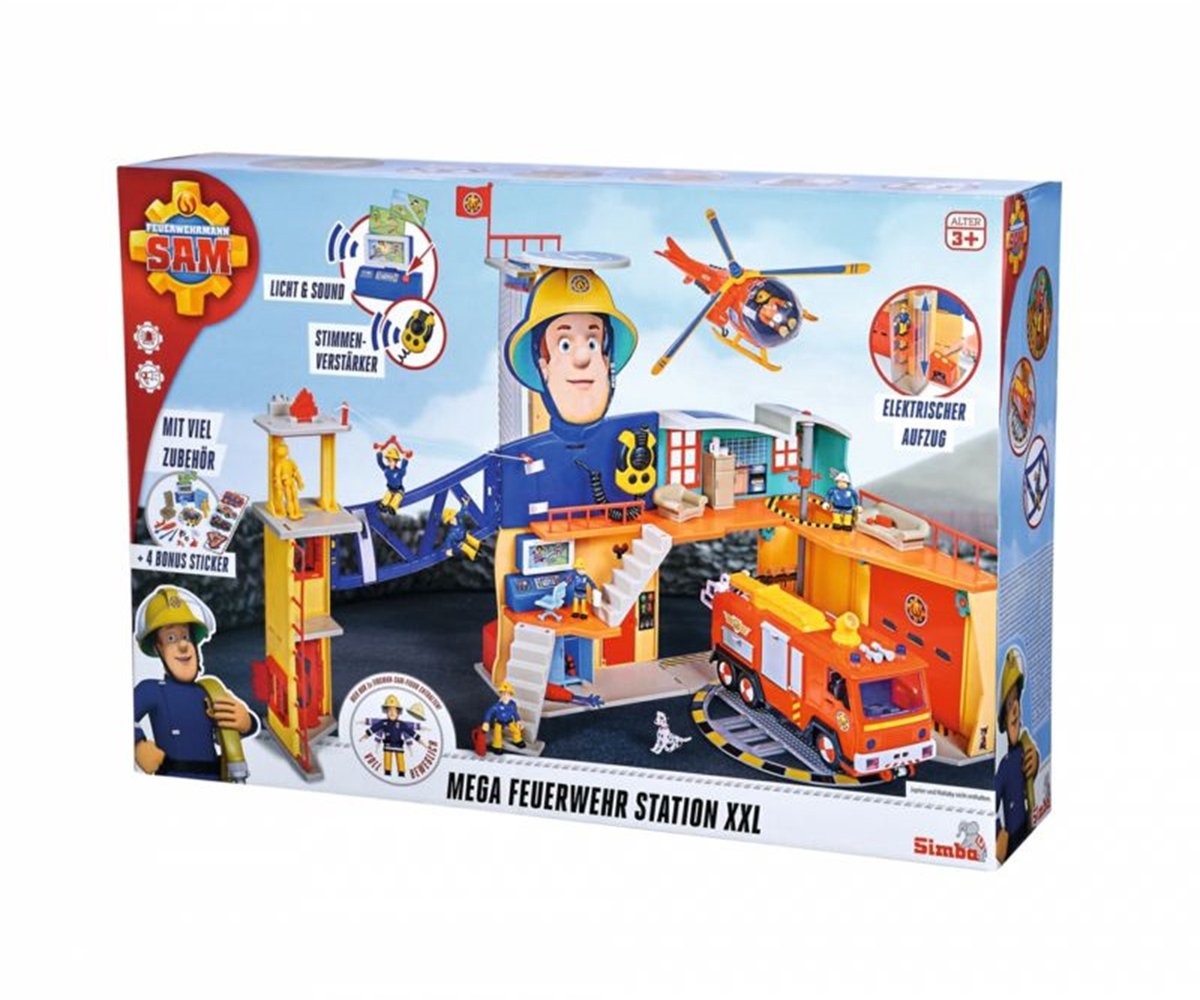 Simba pompier sam caserne de pompiers xxl ensemble de jouets avec lumière et son.