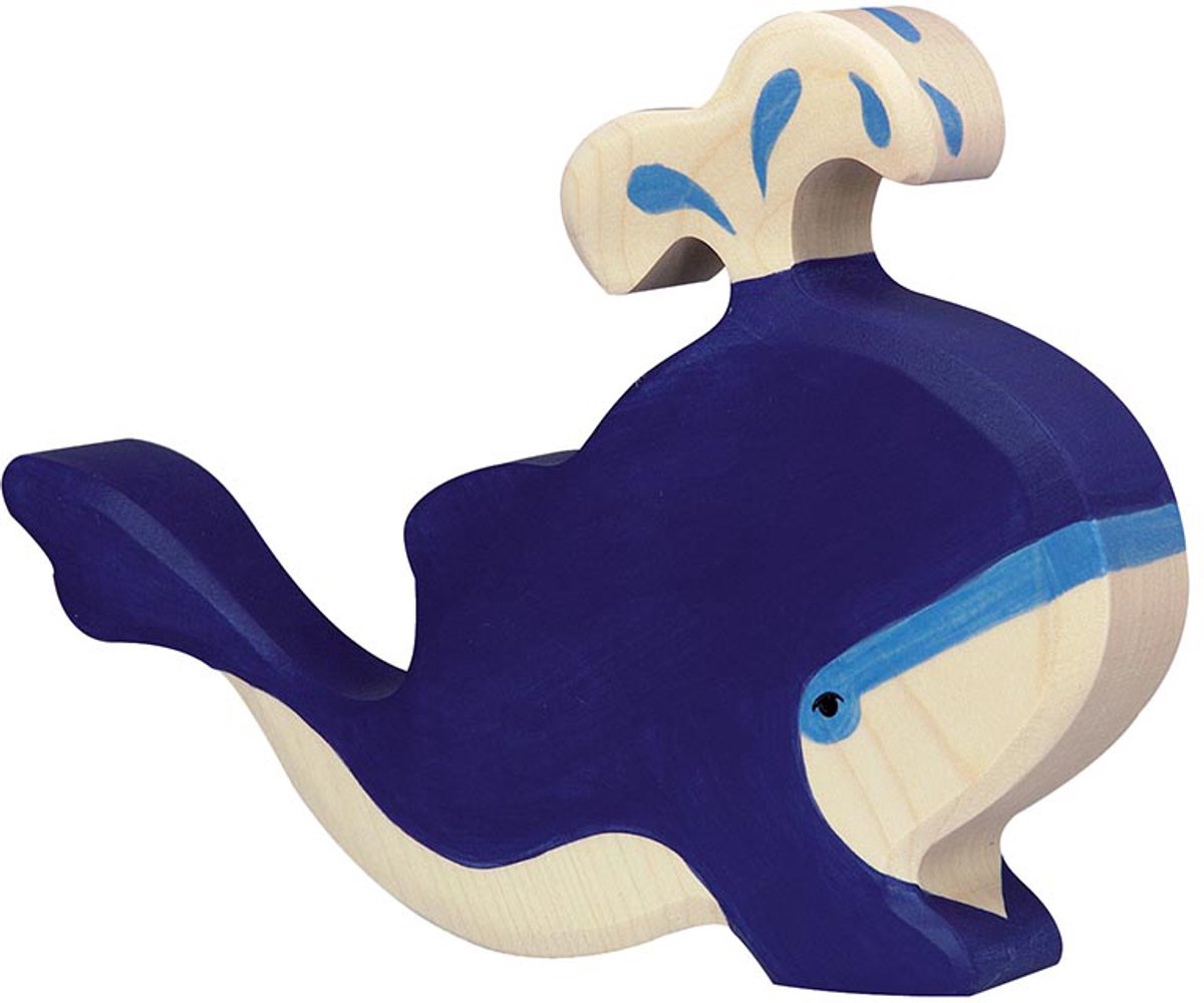 Animaux marins Holztiger - baleine bleue - 20x3x14cm - figurine en bois - fait main