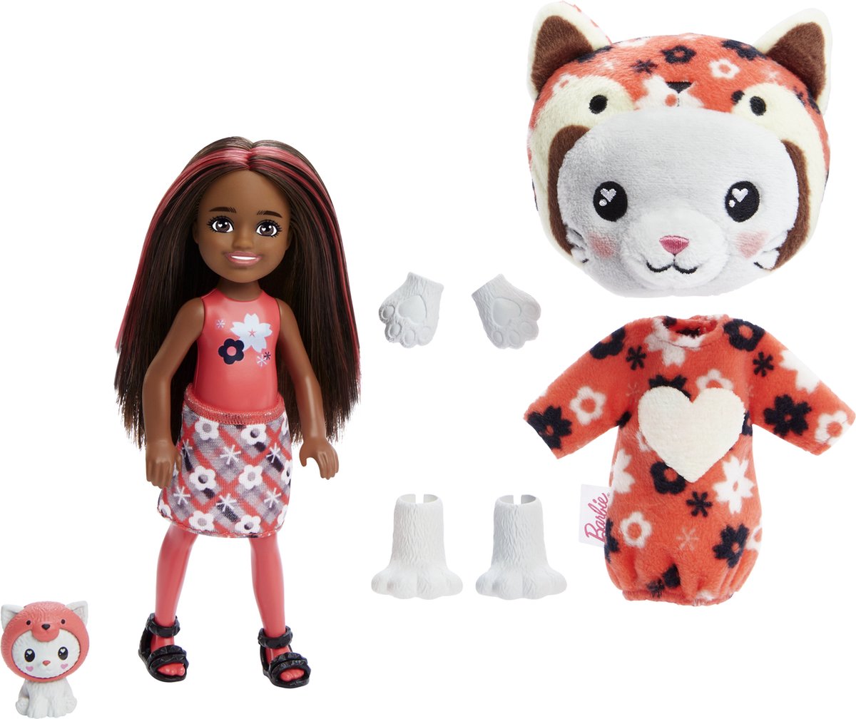 Barbie Cutie Reveal Doll - 13,9 cm - chaton panda roux - poupée