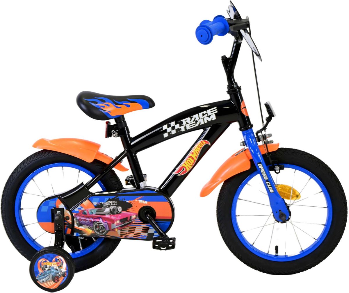 Hot Wheels Children's Bicycle - Boys - 14 pouces - Black Orange Blue