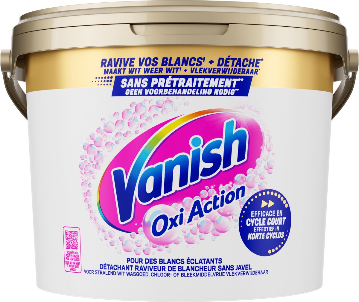 Vanish oxi action poudre booster de blanchiment - détachant pour linge blanc - 2,7 kg