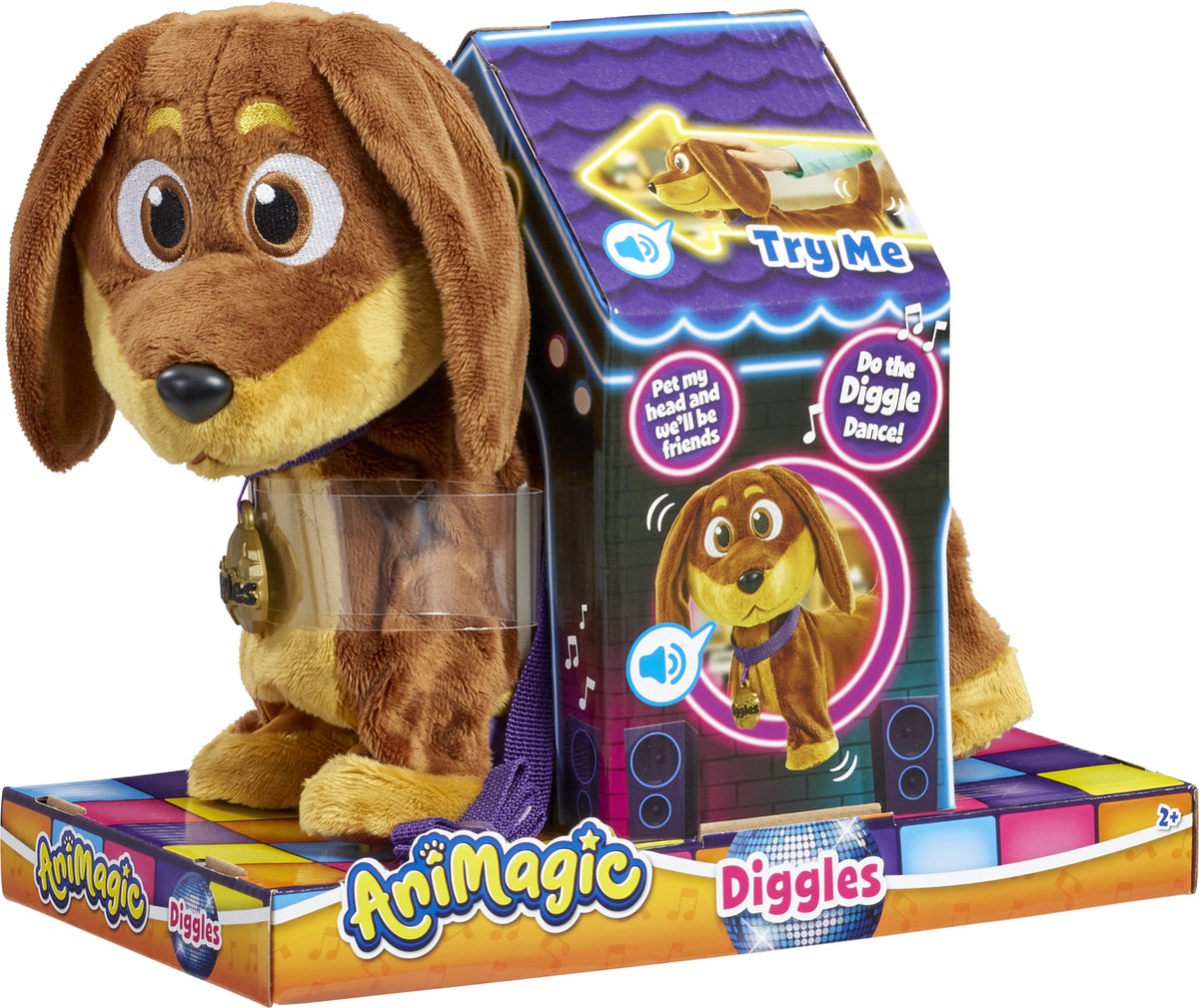 Autres marques peluche animagique chien diggles + son