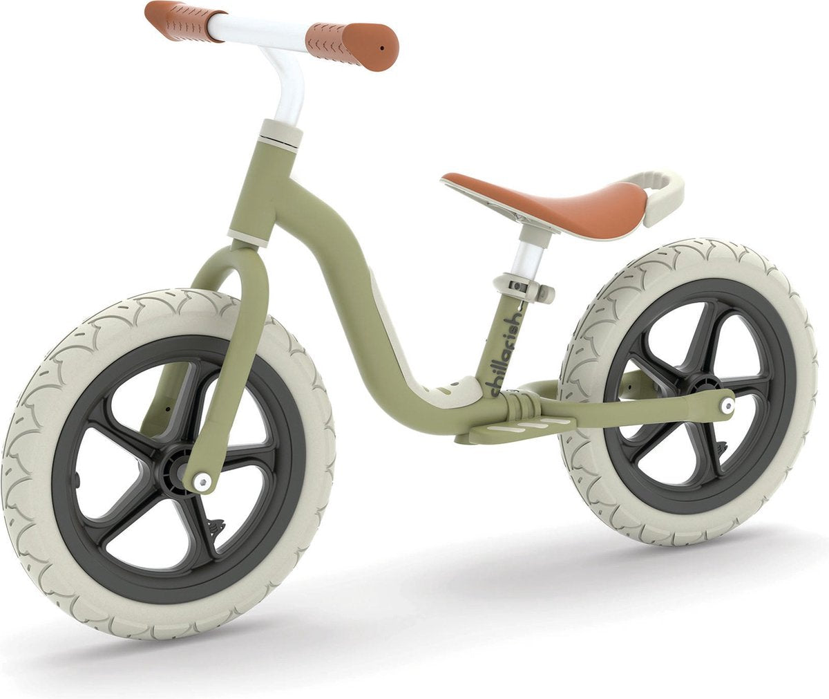 Draisienne Chillafish 2 ans - légère avec selle et guidon réglables - verte - draisienne pour garçons et filles jusqu'à 5 ans avec repose-pieds, poignée de transport et 12 pneus anti-crevaison - modèle Charlie Lux