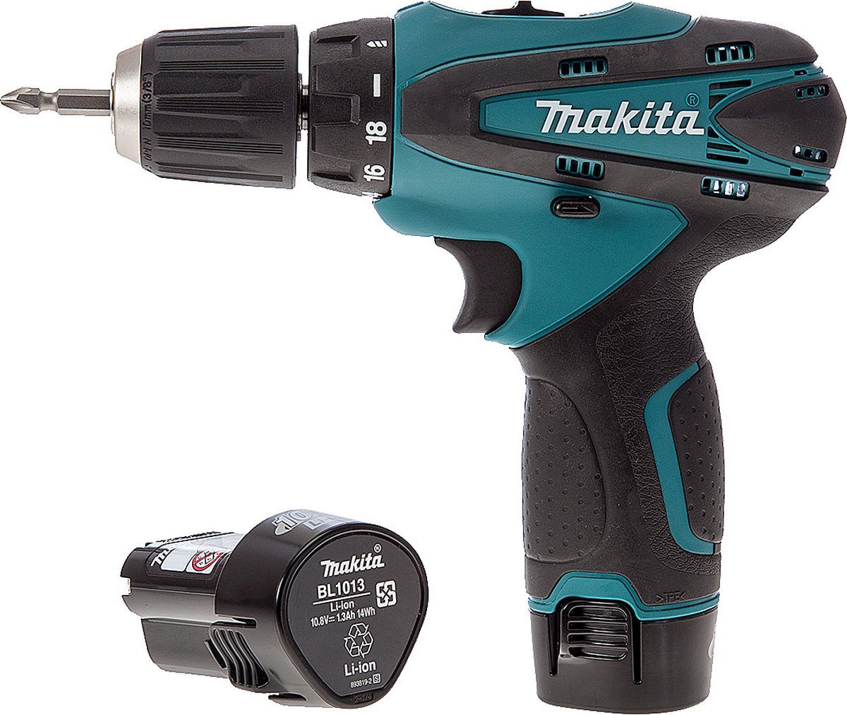 Perceuse-perceuse sans fil Makita df330dwe - 10,8v - 1,3 ah li-ion - incl. 2 piles