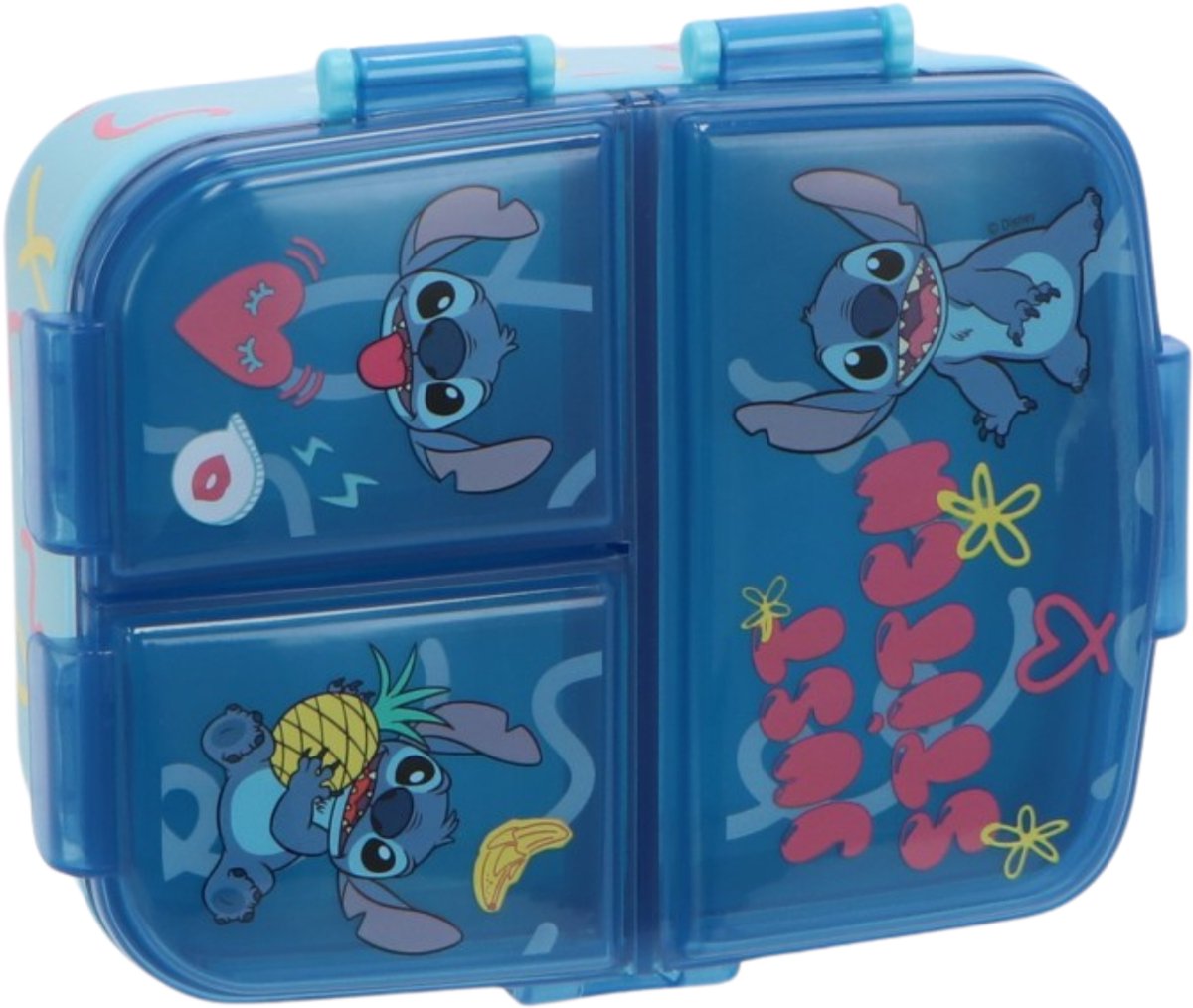 Boîte à lunch pour enfants Stor Stitch - boîte à lunch avec 4 compartiments pour enfants à partir de 4 ans - passe au lave-vaisselle sans BPA - bleu