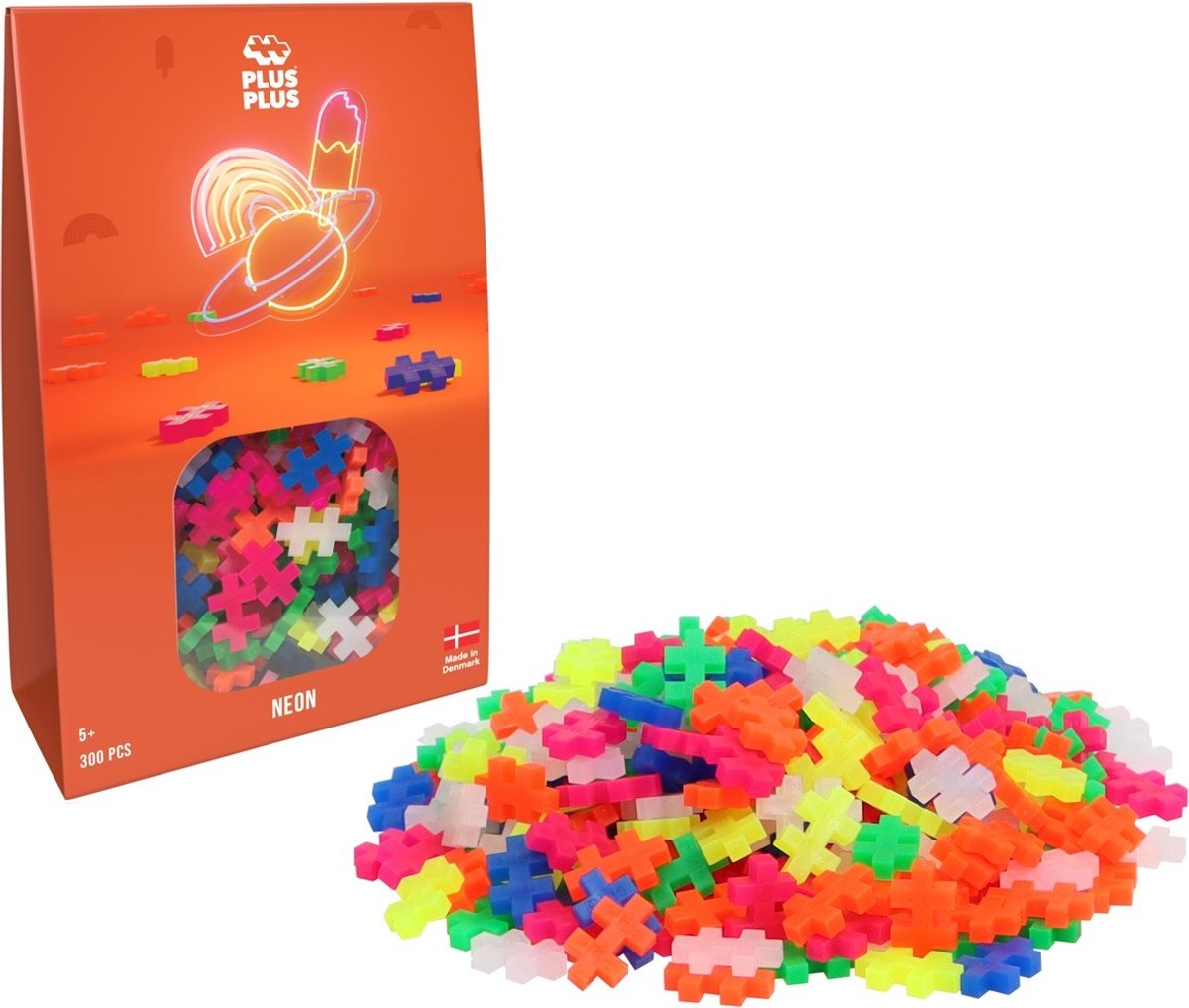Jeu de construction Plus-Plus Basic Neon 300 pièces - 3351 - jouets de construction - jouets de construction - ensemble avec blocs de construction - à partir de 5 ans