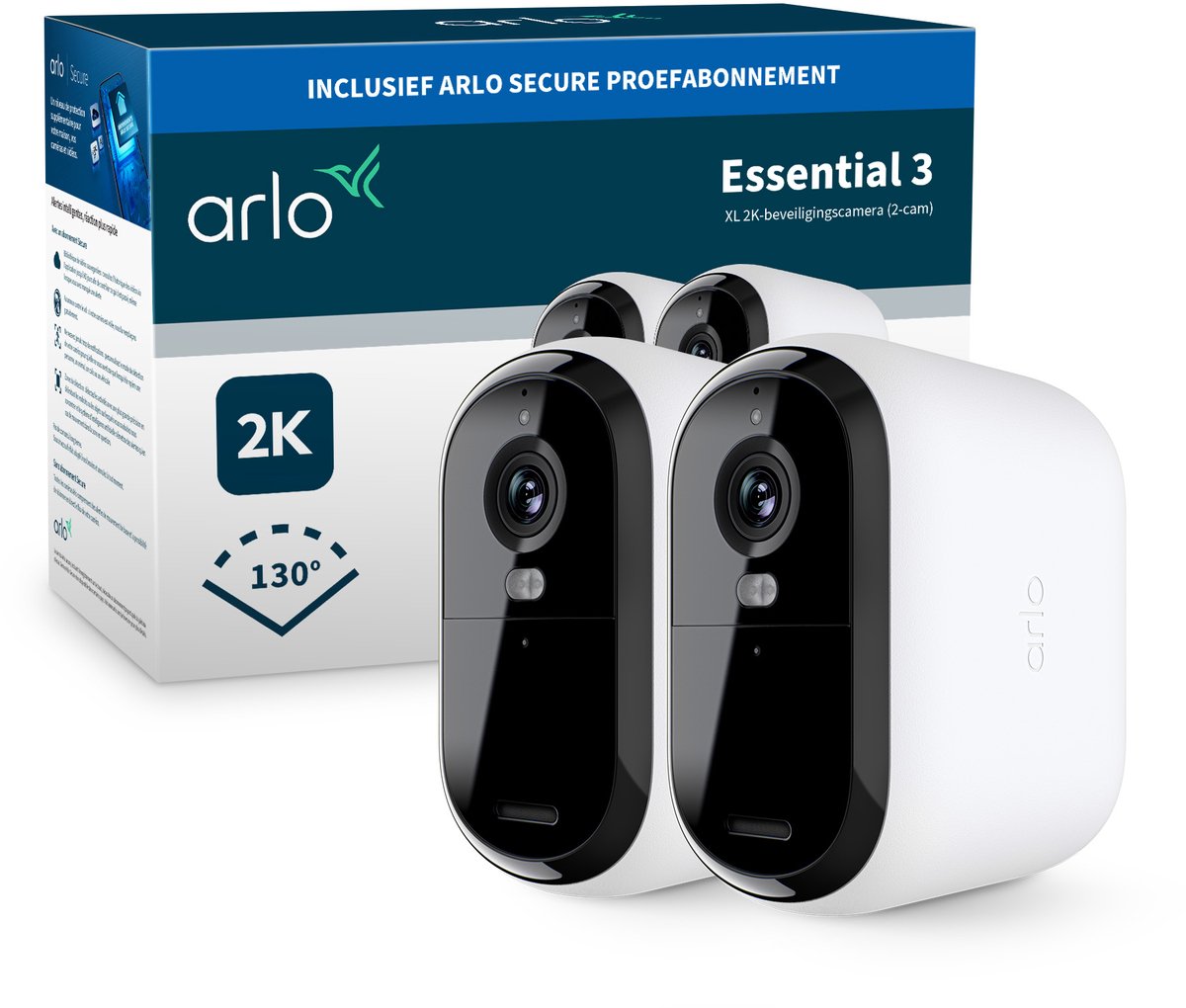 Caméra de sécurité Arlo essential3 xl 2k - 2 caméras IP