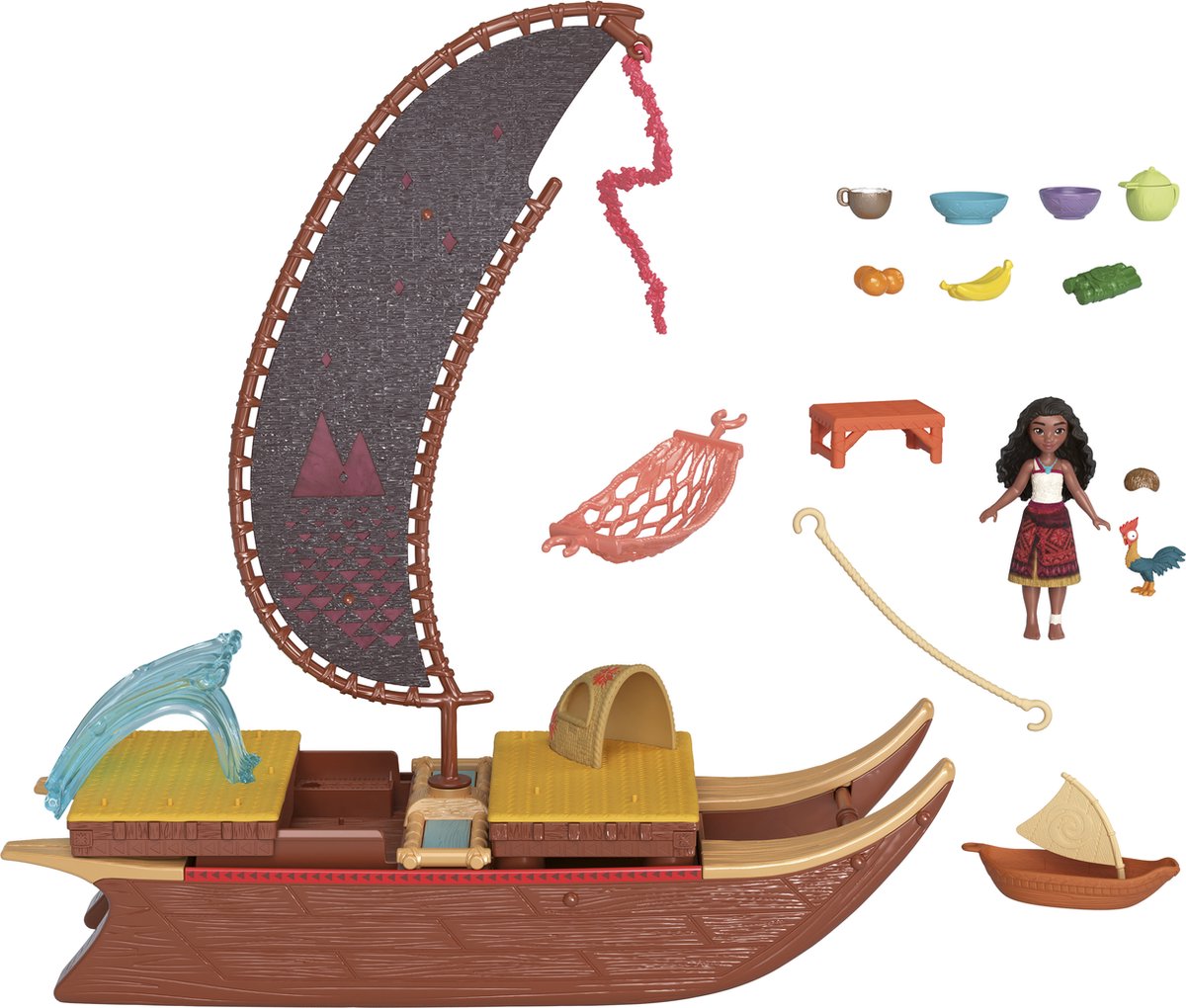 Disney princesse petite poupée vaiana transformant le bateau
