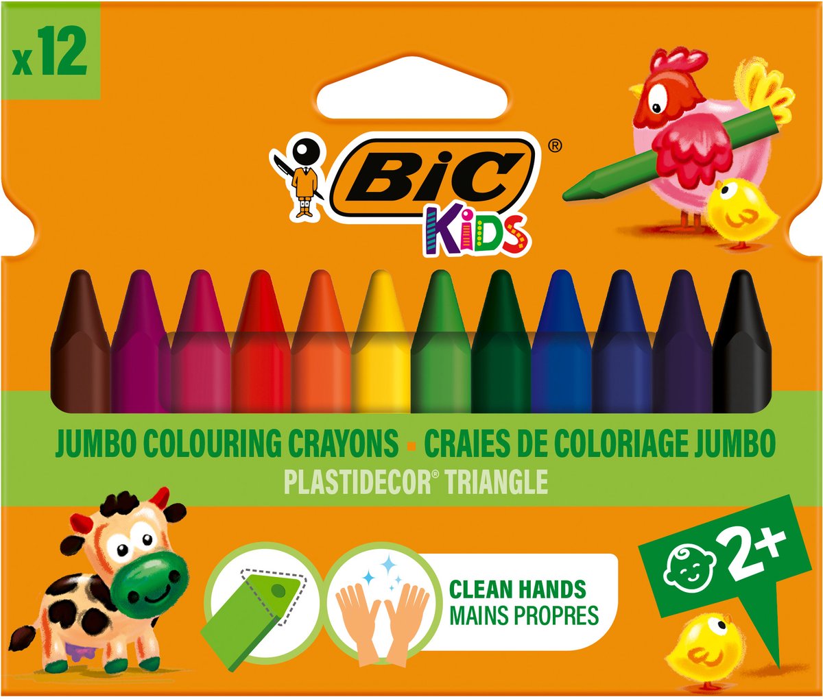 BIC Kids Plastidecor Triangle Color Chalk, 12st.