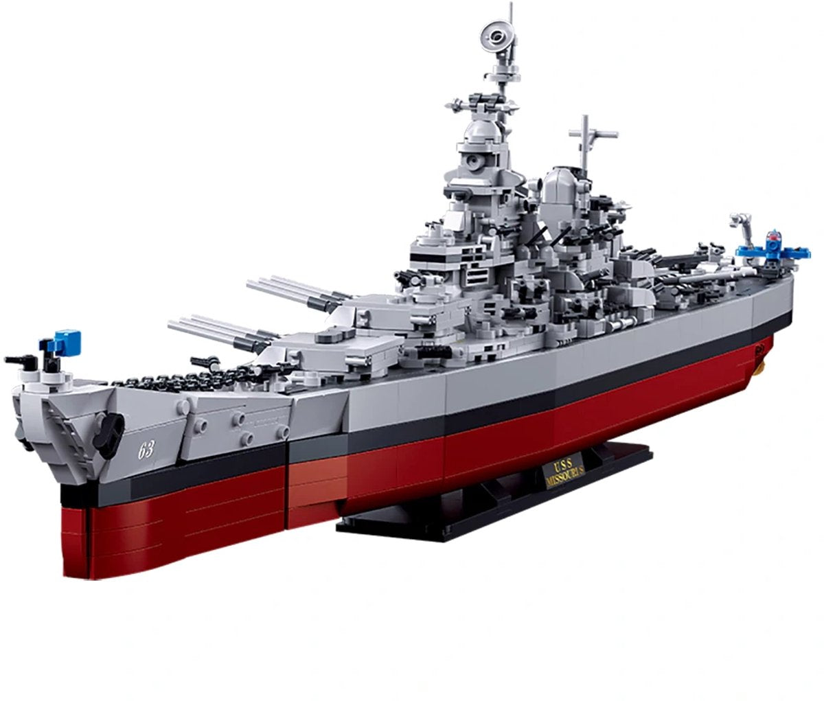 Sluban uss missouri jouets de construction pour enfants à partir de 10 ans - jouet de construction modèle de construction - boîte de construction avec 1741 blocs de construction - m38-b1291