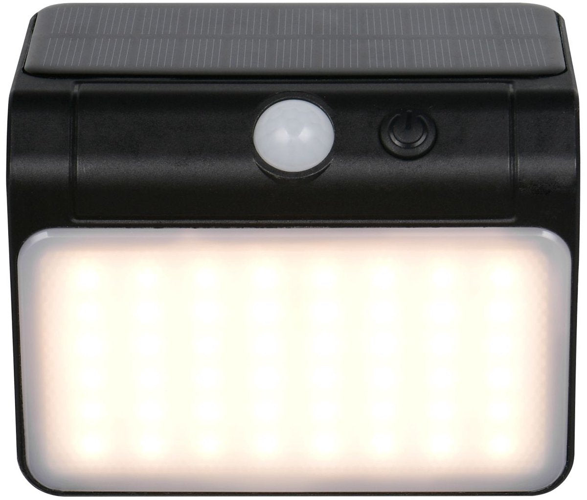 Rl vis ta lumière réalité olinda - applique murale - noir - incl. 1x SMD 2,5 W - capteur crépusculaire - montage mural - rechargeable - énergie solaire - 4000k - non dimmable - détecteur de mouvement et lumière d'orientation - éclairage extérieur - ip44