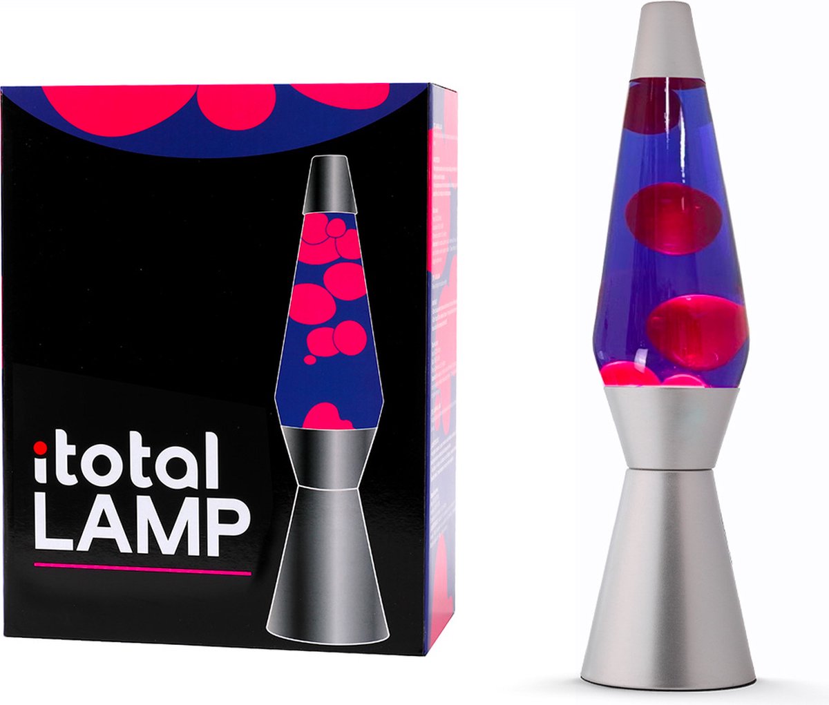 Lampe à lave Argent Rouge Violet, 40cm