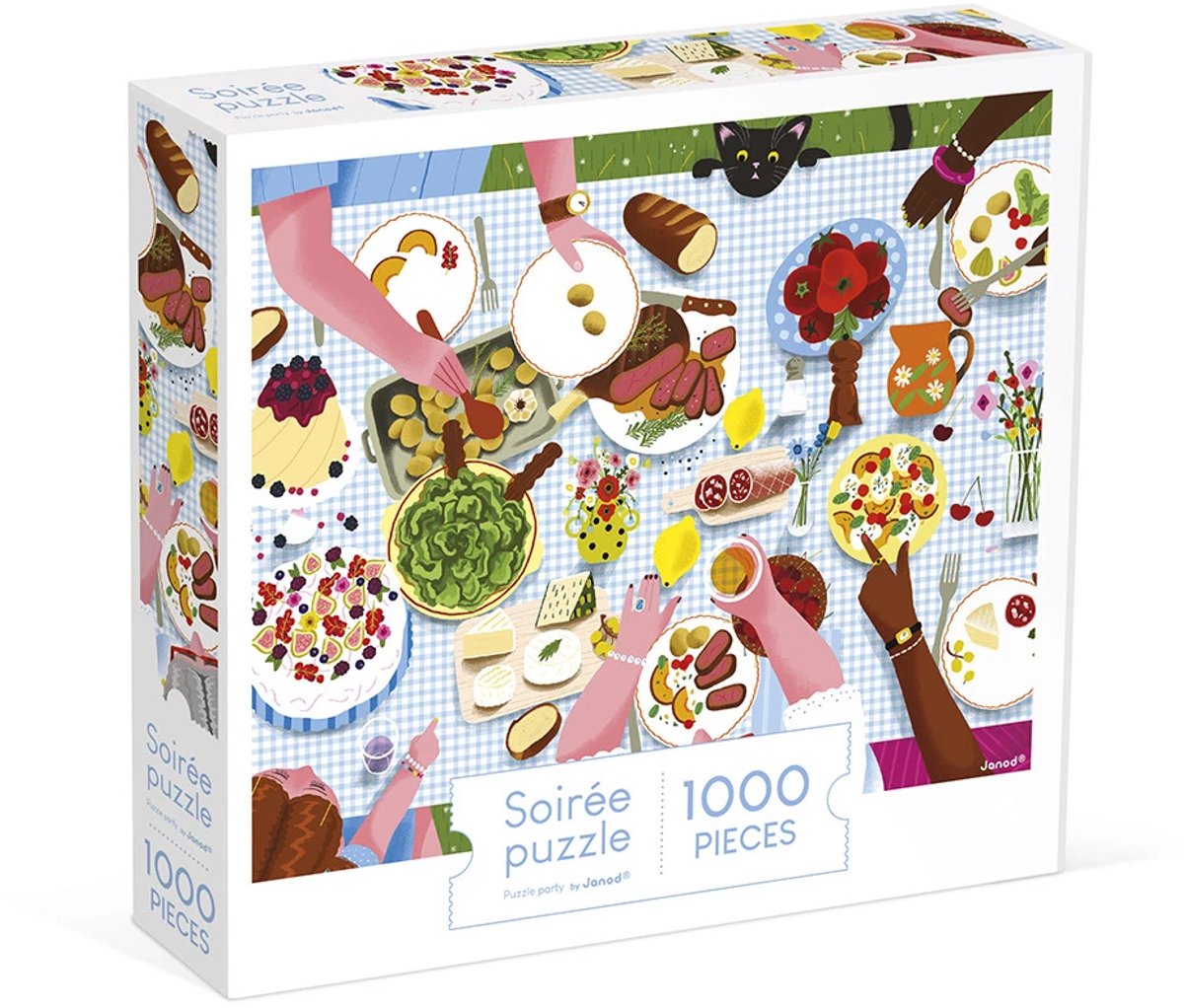 Janod - puzzle kidult - le dîner en famille - 1000 pièces