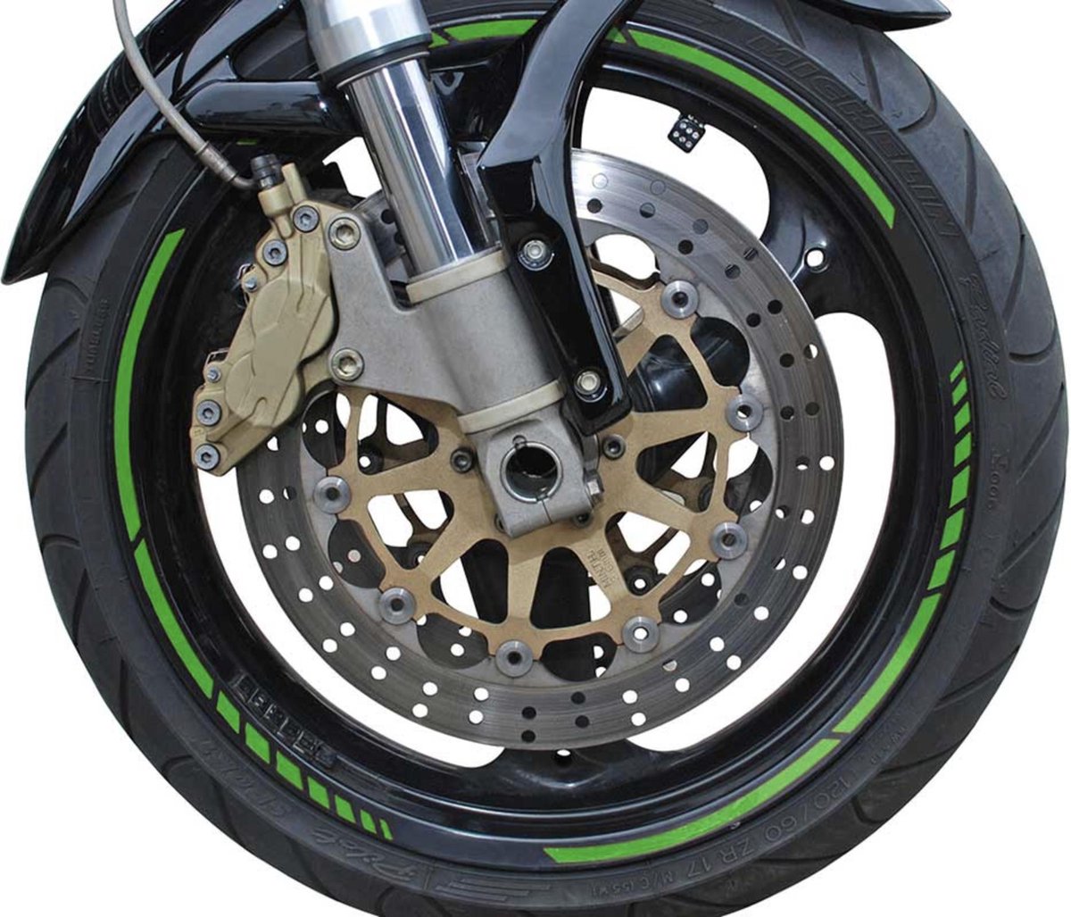 Foliatec pin striping 'racing' pour jantes vert fluo - largeur = 7mm : 14x 41cm