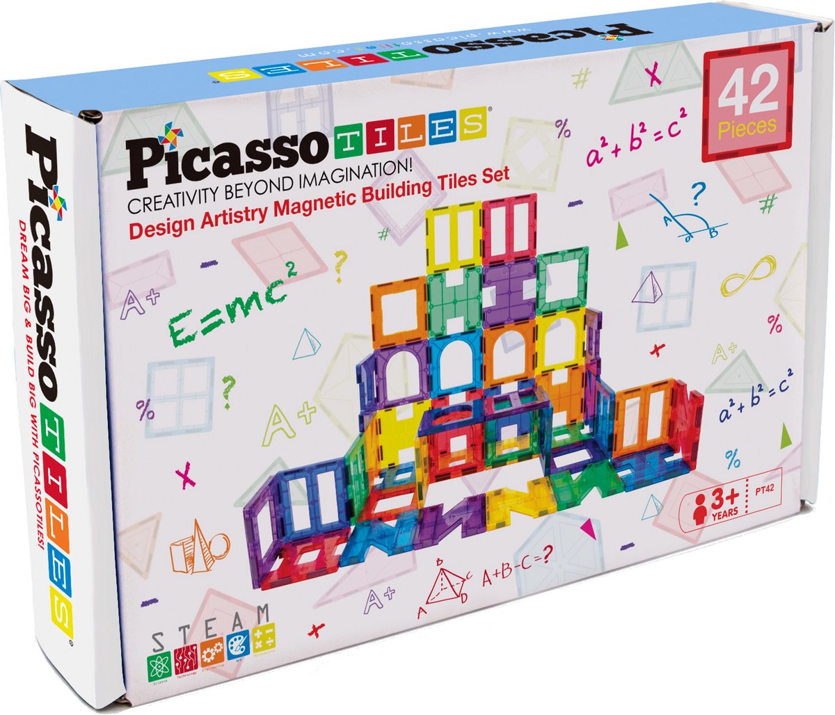 Selecta picassotiles artistique - tuiles de construction magnétiques, 42 pcs.