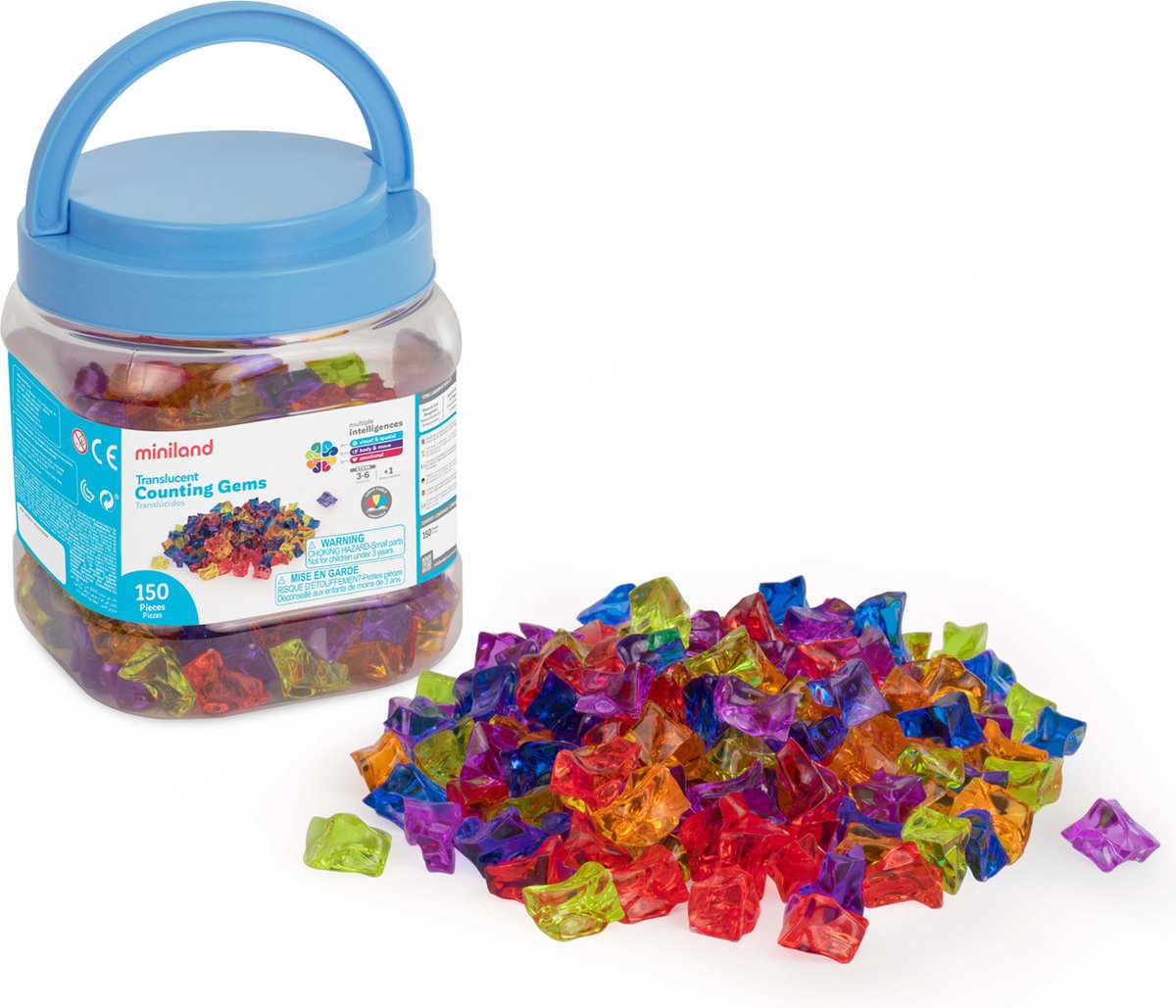 Jouet transparent Miniland lightpad - compter les pierres