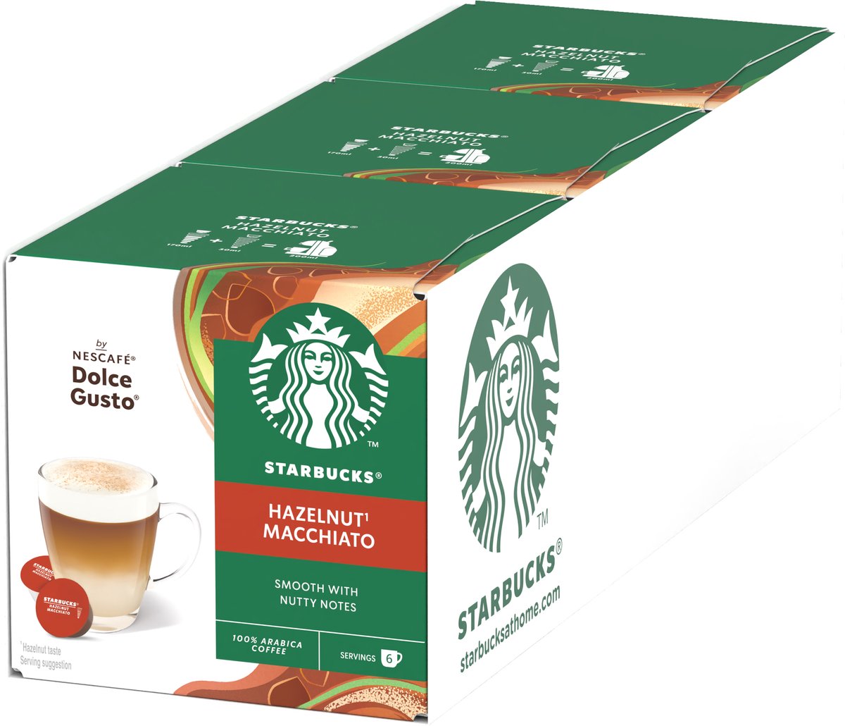 Starbucks by dolce gusto capsules noisette macchiato - 36 tasses à café pour 18 tasses de café