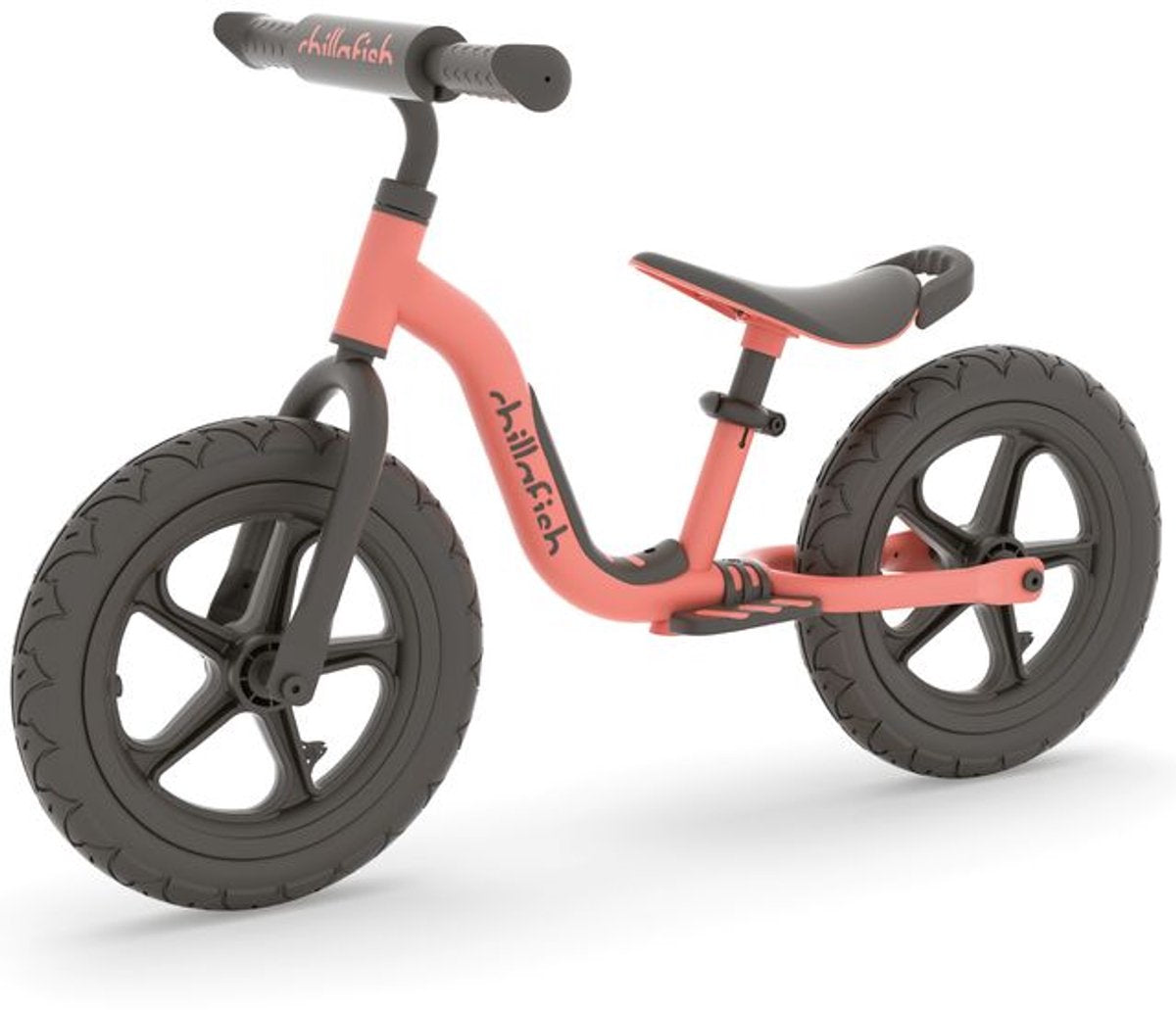 Draisienne Chillafish 2 ans - légère avec selle et guidon réglables - rose - draisienne pour filles jusqu'à 5 ans avec repose-pieds, poignée de transport et 12 pneus anti-crevaison en peau de caoutchouc - modèle charlie sport