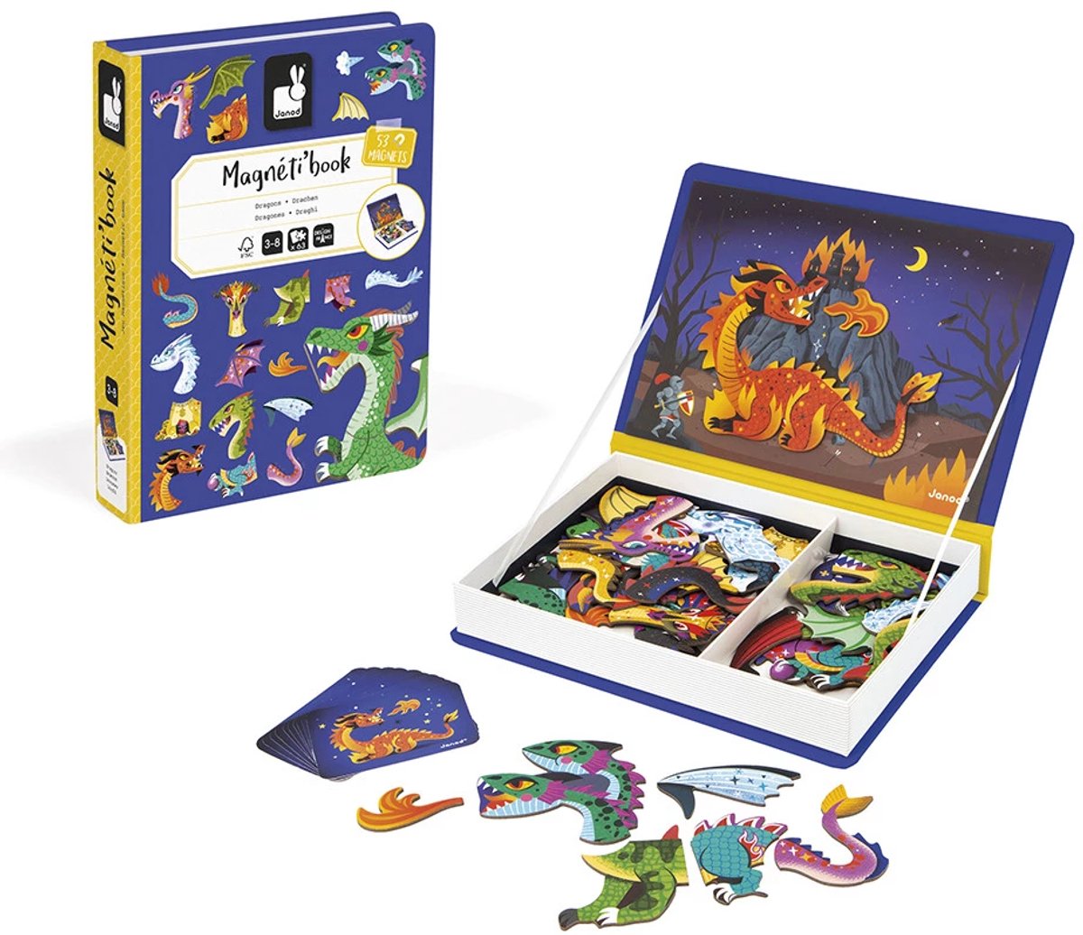 Janod - magnétibook - dragons - coffret de jeu livre magnétique