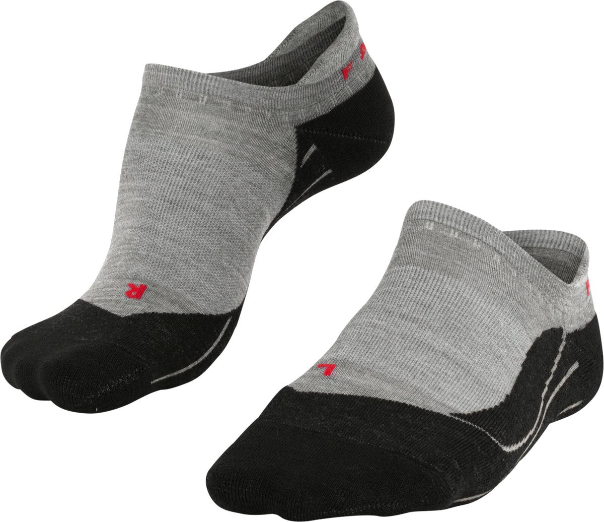 Falke tk5 chaussettes de marche invisibles anti-ampoules en laine fine matière fonctionnelle hommes gris - taille 42-43