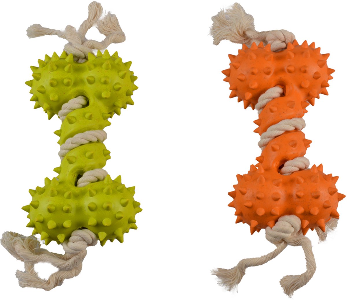 Duvo plus - jouets pour animaux - chien - caoutchouc écologique, os de bambou, riz + coton 27x8,5x5cm couleurs mélangées - 1pc