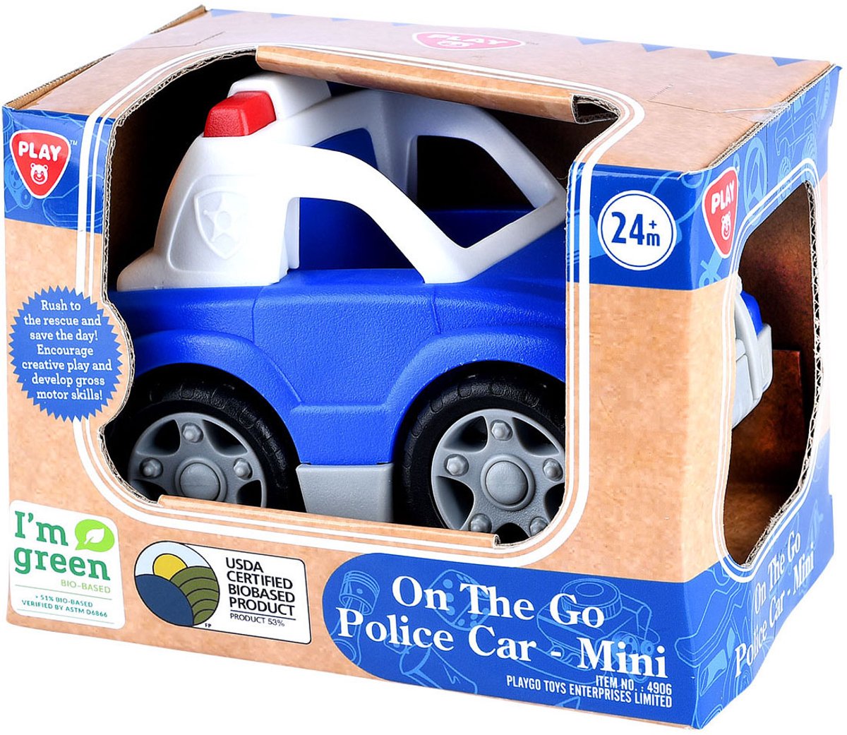 Voiture de police biosourcée Playgo - 12cm