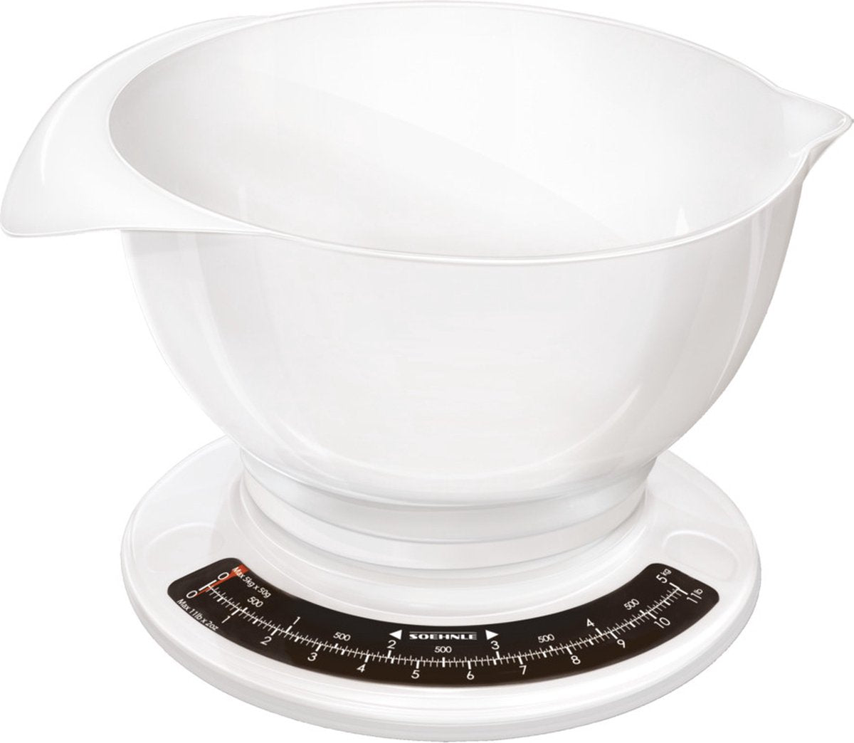 Soehnle 65054 culina pro balance de cuisine analogique avec bol mélangeur 2,5 l blanc