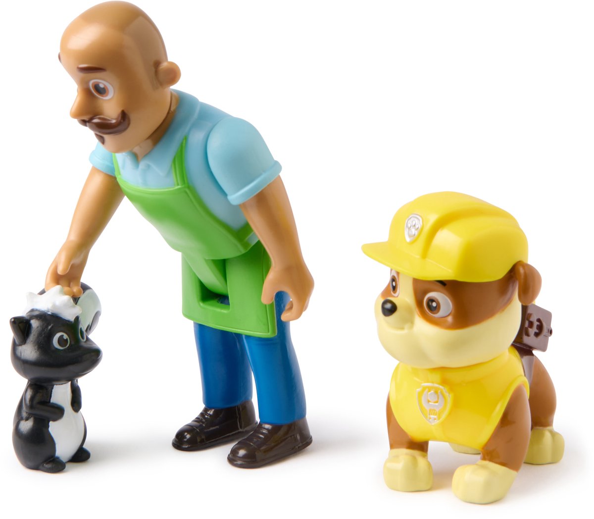 Paw Patrol - coffret de figurines avec 3 figurines à collectionner de Rubble, M. Porter et mouffette