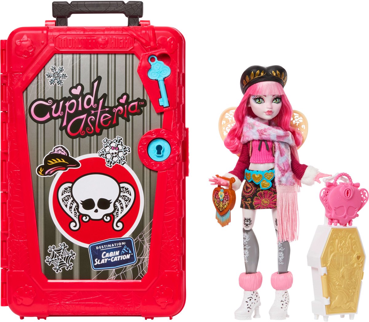 Ensemble de jeu de vacances en cabine Monster High Skulltimate Secrets - poupée Cupidon Asteria et accessoires
