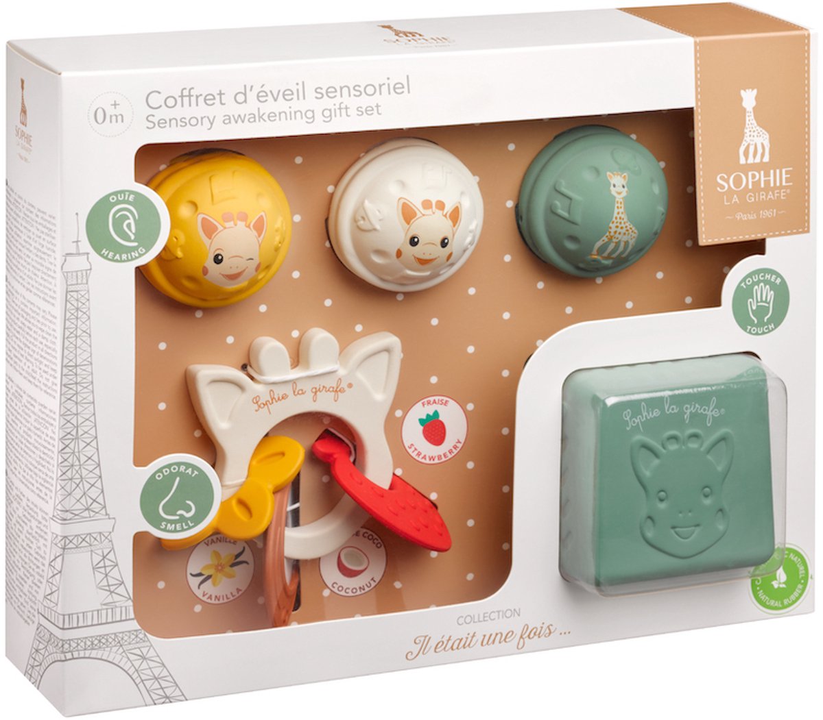 Coffret cadeau éveil sensoriel Sophie la girafe - avec jouet de dentition et jouets sensoriels - parfait cadeau de maternité