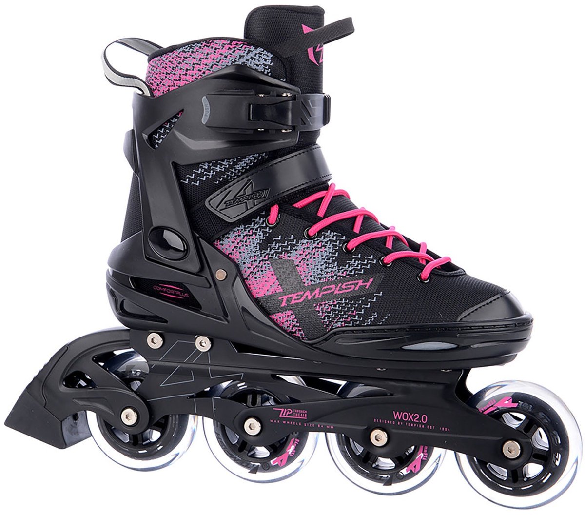 Tempish wox 2.0 84 patins à roues alignées femme noir rose 40