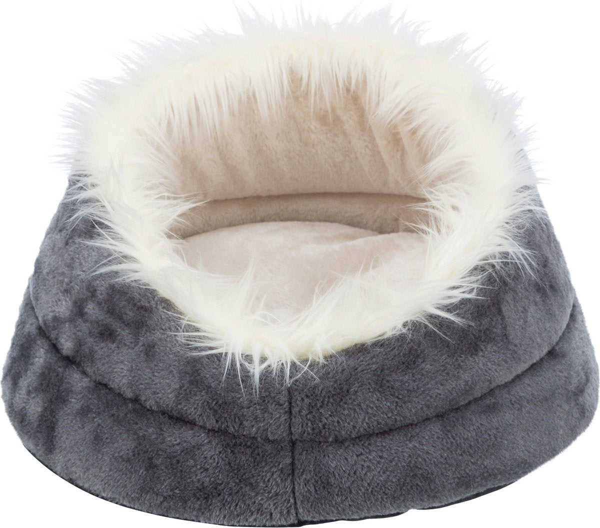 Trixie - lit pour chien minou - rond - édition soft - gris gris clair - 47x26 cm