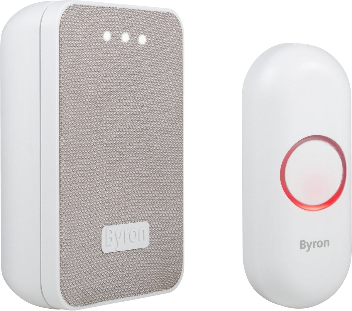 Byron dby-22321 - kit de sonnette sans fil - portée 150m - étanche ip44 - blanc