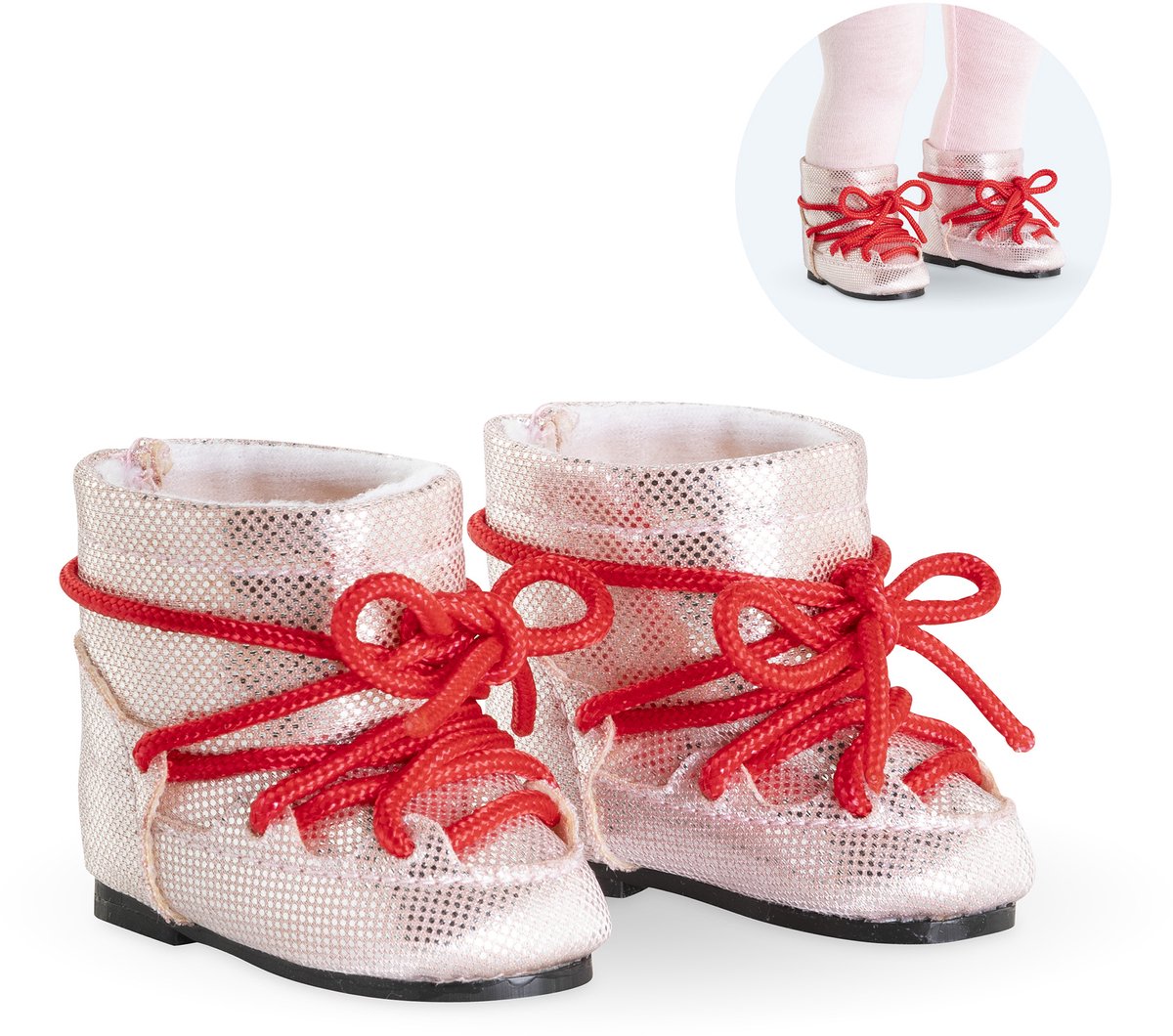 Bottines de neige Corolle rose pour poupée, 36cm