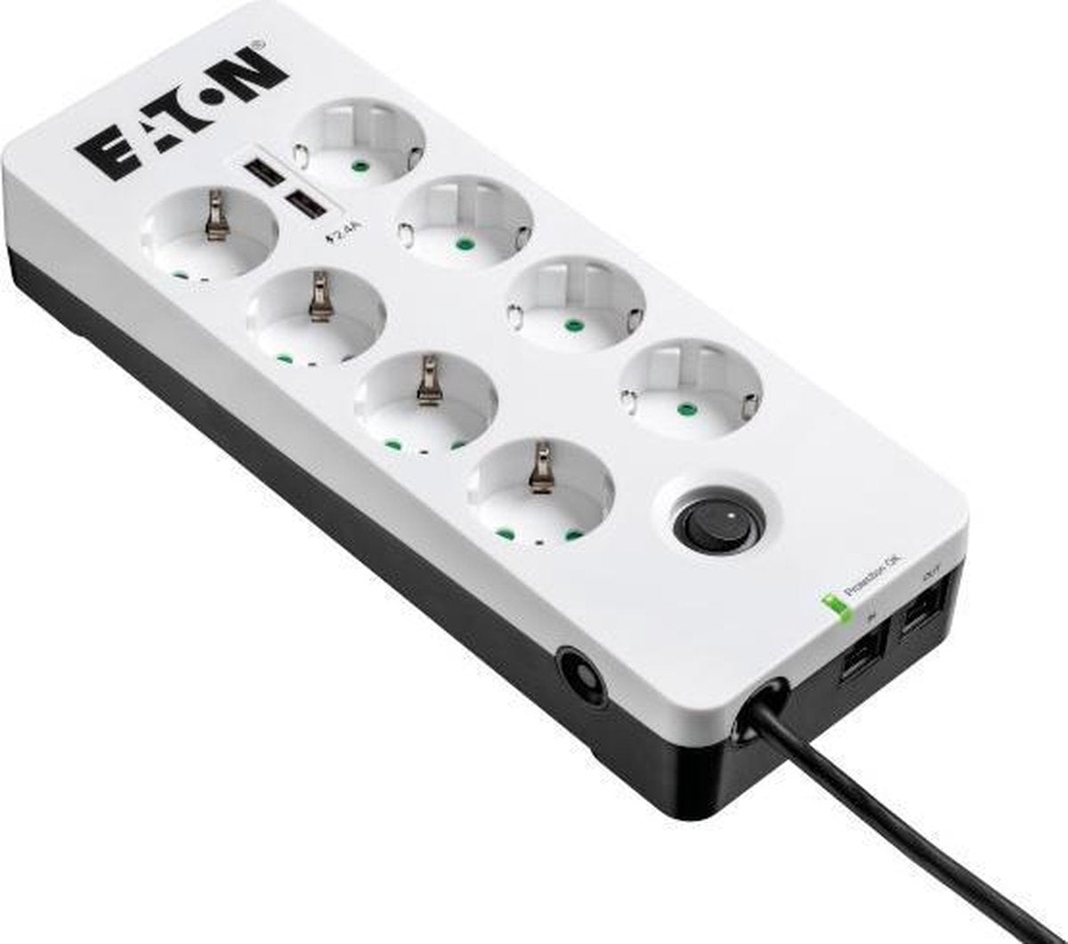 Eaton pb8tud protection contre les surtensions noir, blanc 8 sortie(s) ca 220 - 250 v 1,5 m