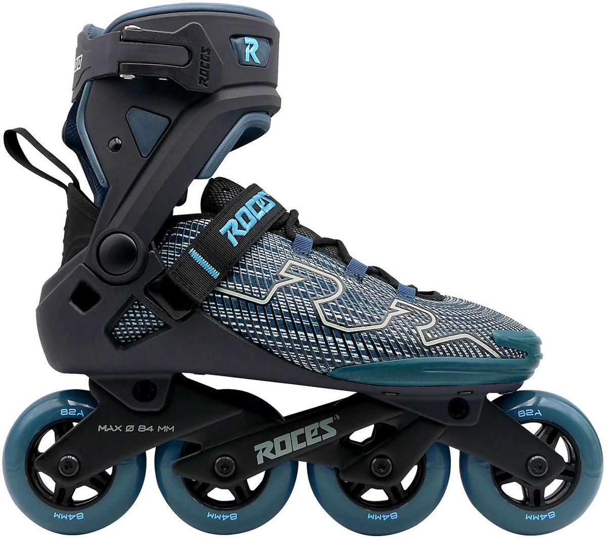 Patins à roues alignées Roces r-evo 84 – 84 mm – botte souple – confort supplémentaire stabilité – verrouillage du talon entrée facile – abec-7 – patins à roues alignées fitness – hommes femmes – noir vert – taille 39