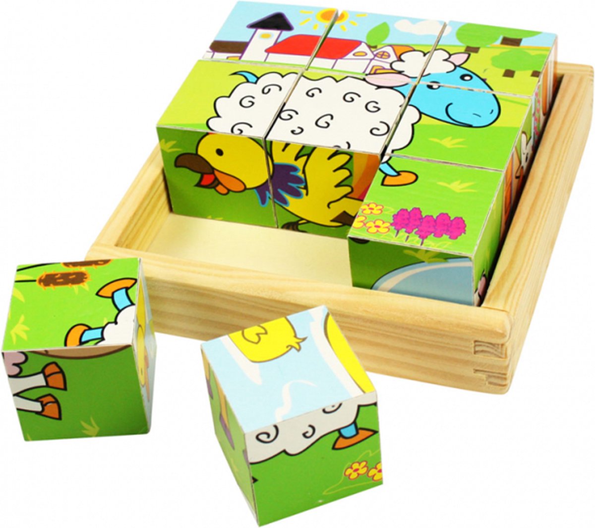 Puzzle en blocs d'animaux de la ferme Bigjigs