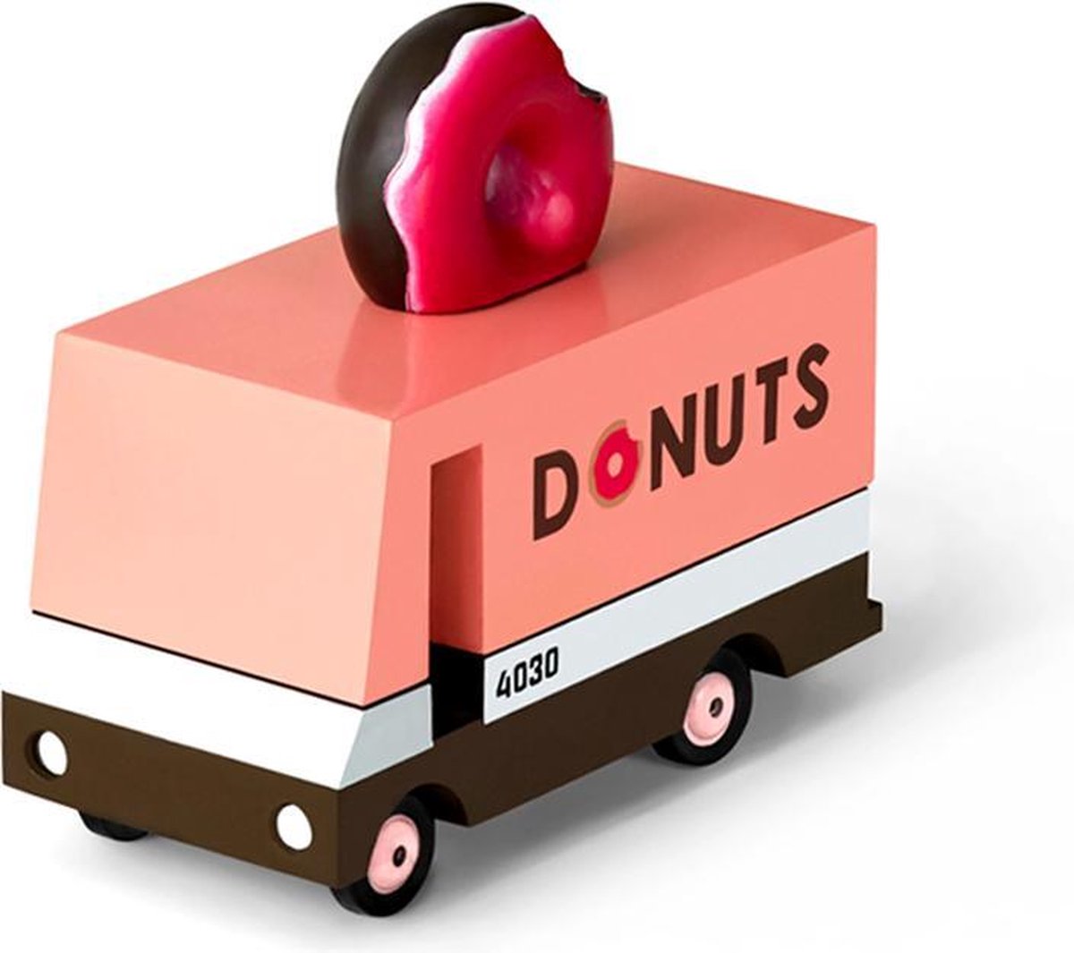 Candylab Toys Candycar Vans : fourgon à beignets (f702) 8,4 x 4,1 x 6,5 cm, moulé sous pression en bois, dans une boîte cadeau, 3+